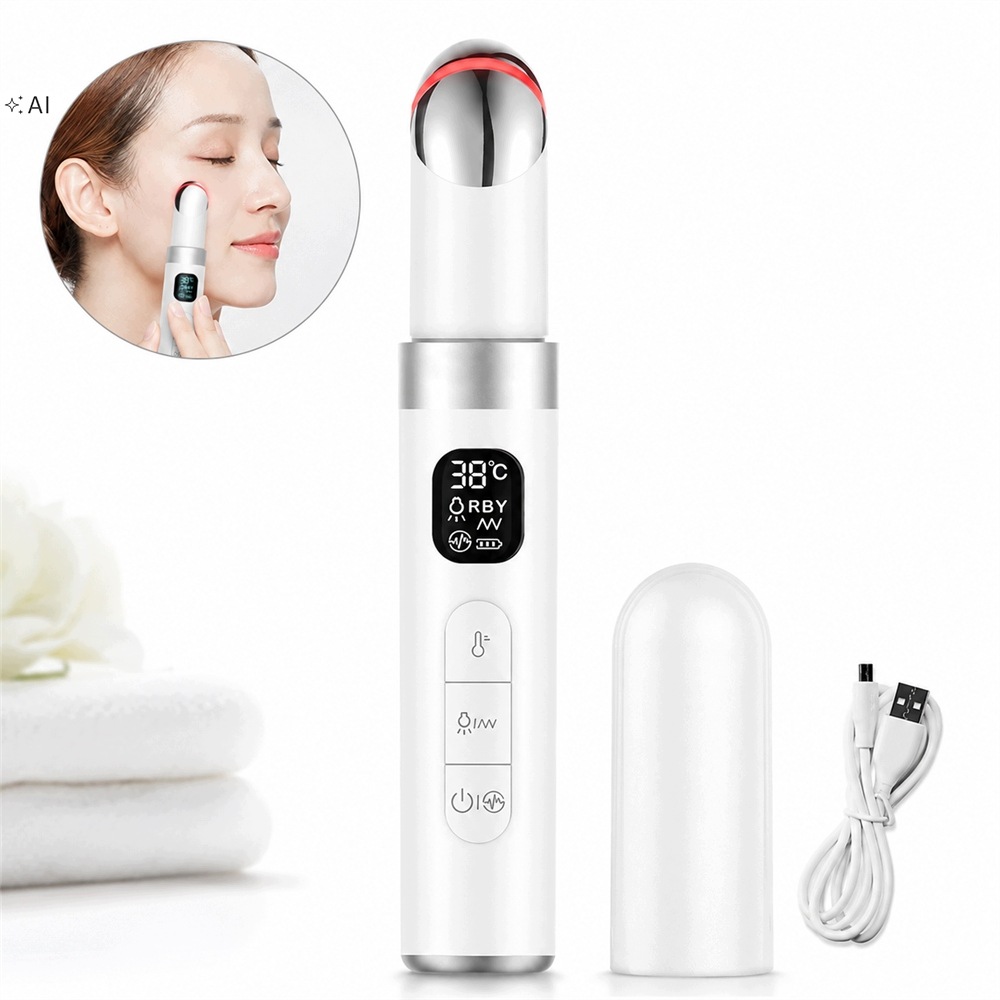 Masážní Přístroj na obličej očí a rtů Fototerapie Led Vibrace Ems Beauty