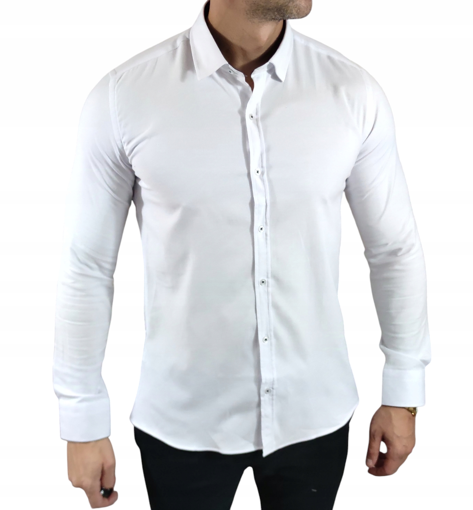 Neformální slim fit košile klasická oxford bílá EGO03 M