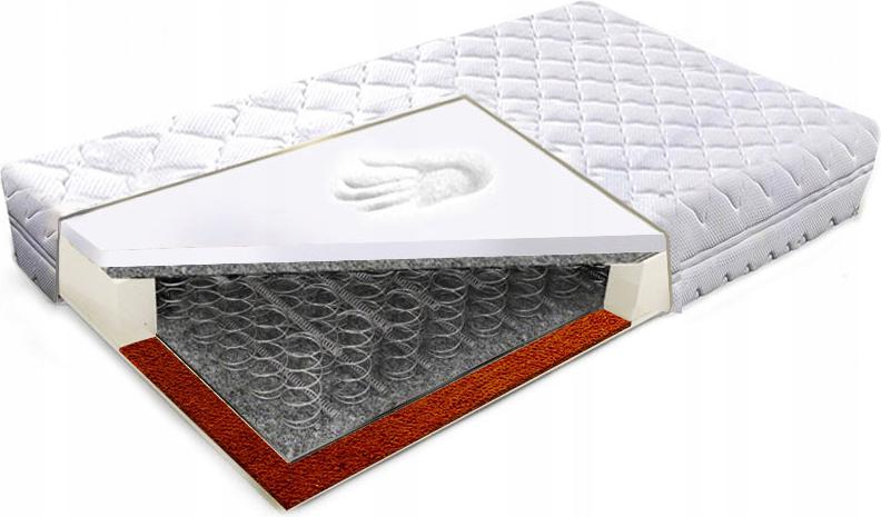 90x190 materac sprężynowy z visco i kokos 22cm ze sprężynami lato/zima H2