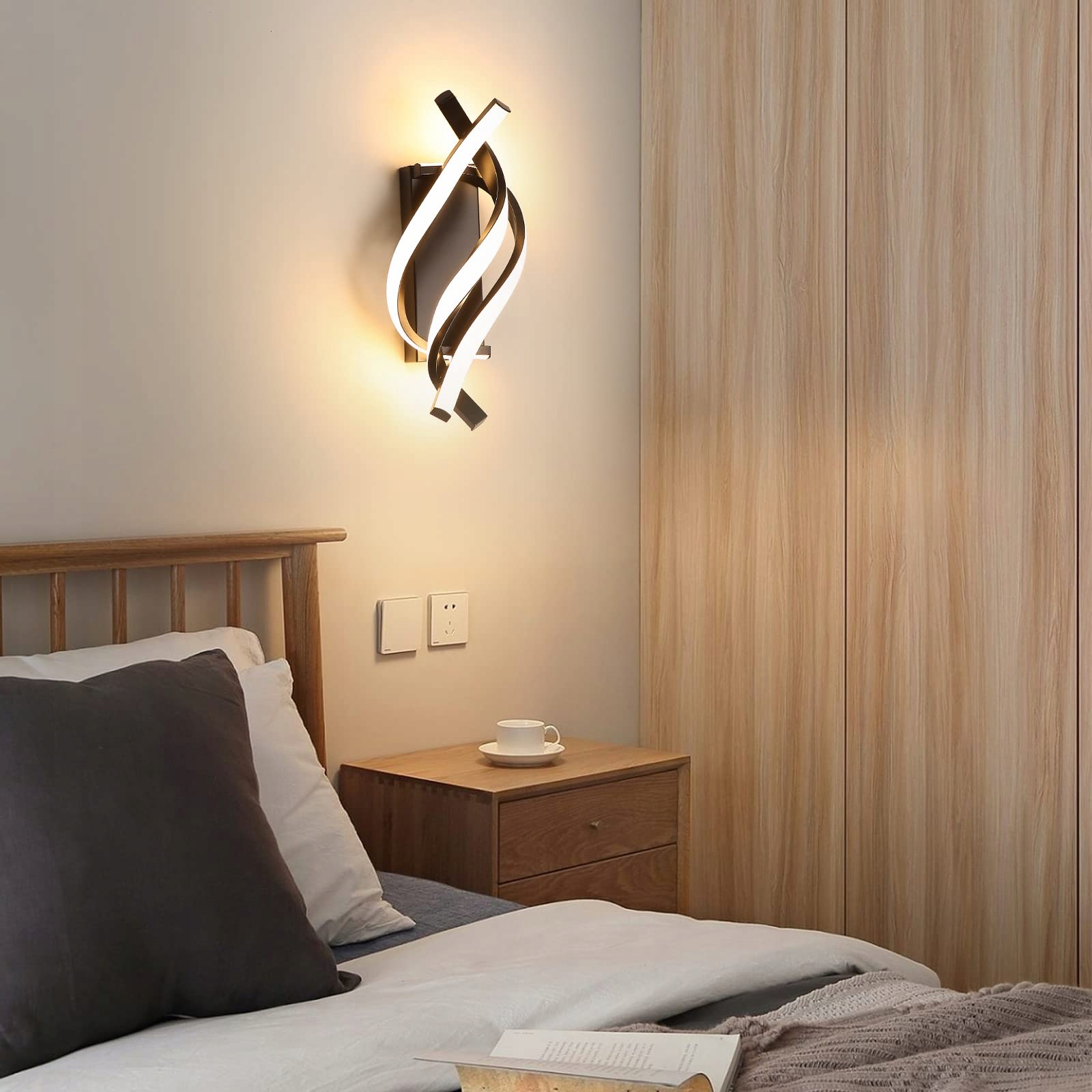 Led Nástěnná Lampa Černá Moderní Kreativní 6000K 22W stmívatelná