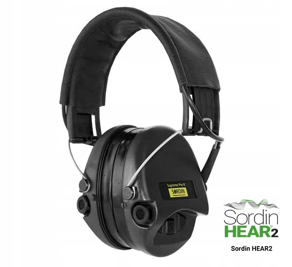 Słuchawki aktywne Sordin Supreme Pro-X Czarna skórzana opaska, żel wkładk