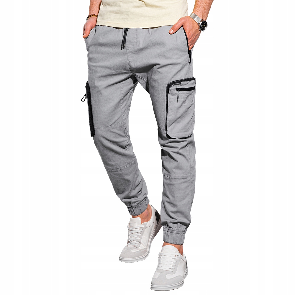 

Spodnie męskie joggery P960 szare S