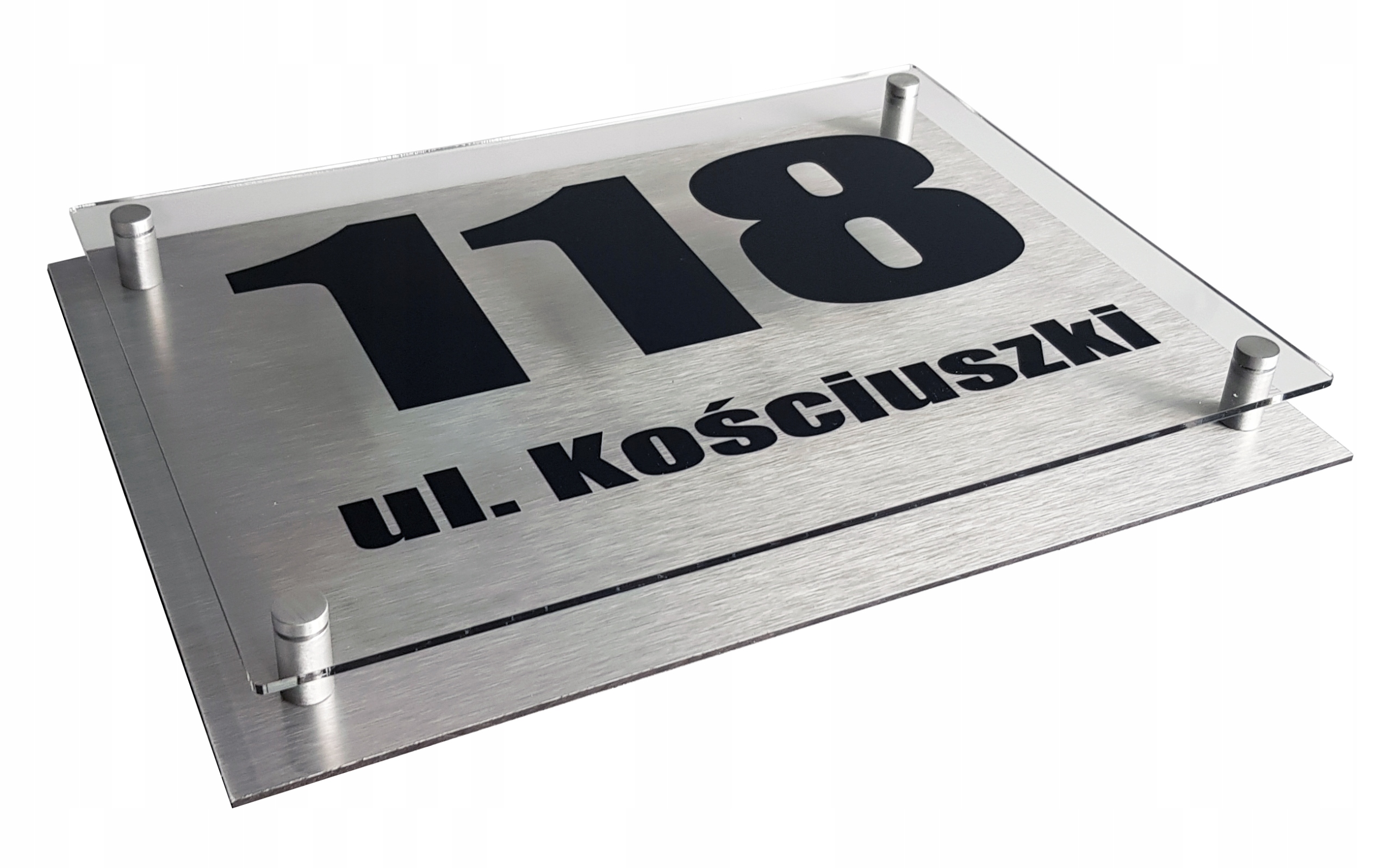 

Tabliczka Adresowa aluminiowa + Plexi nr Domu Uv