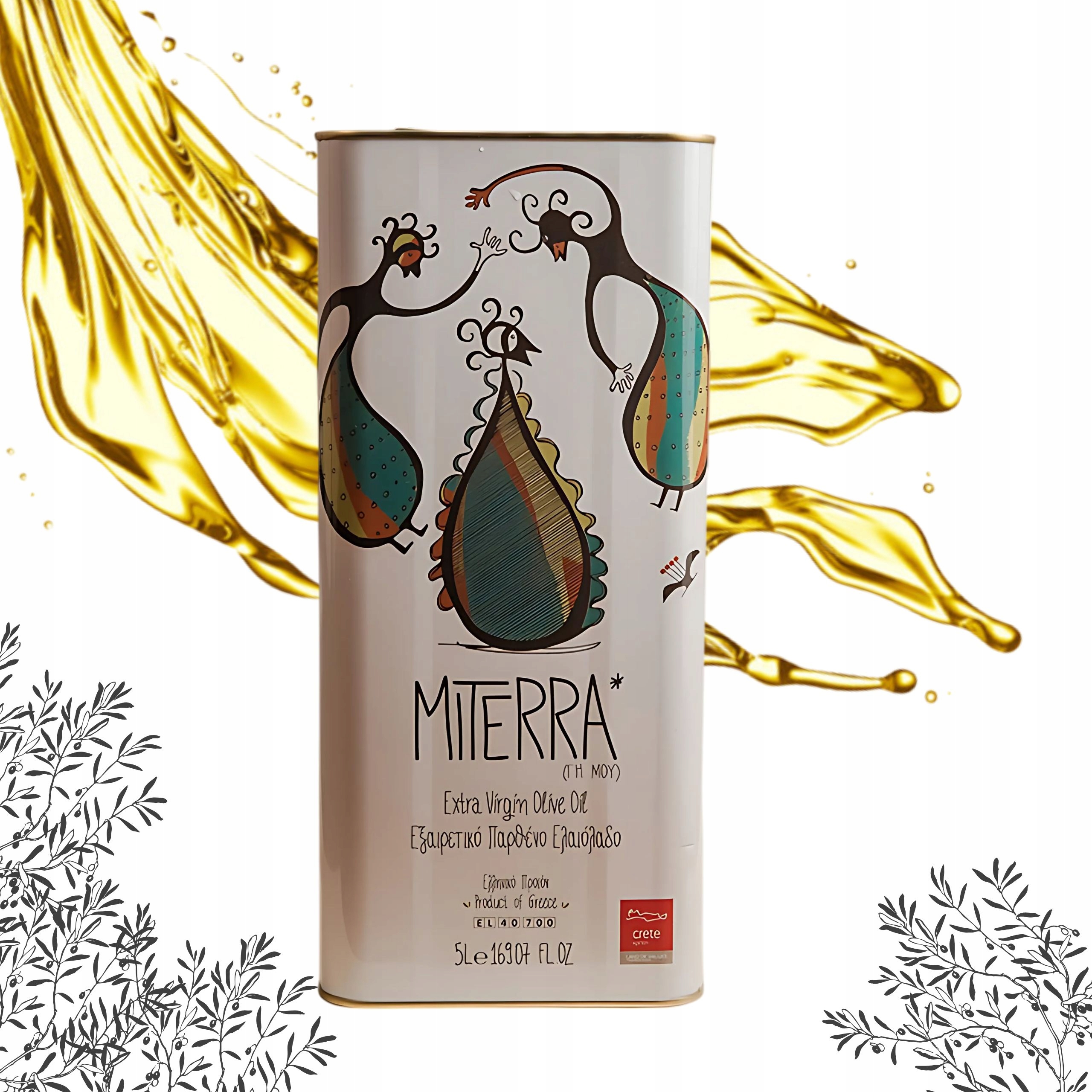 Levně Extra panenský olivový olej 5L Řecká Miterra Koroneiki Plechovka Kréta