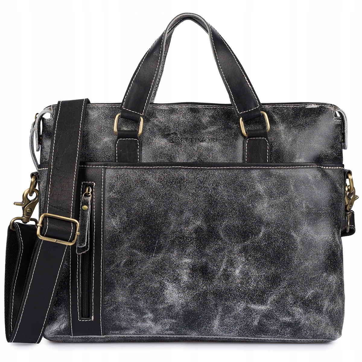 Pánská taška přes rameno na notebook počítač kožená velká nubuková černá Beltimore