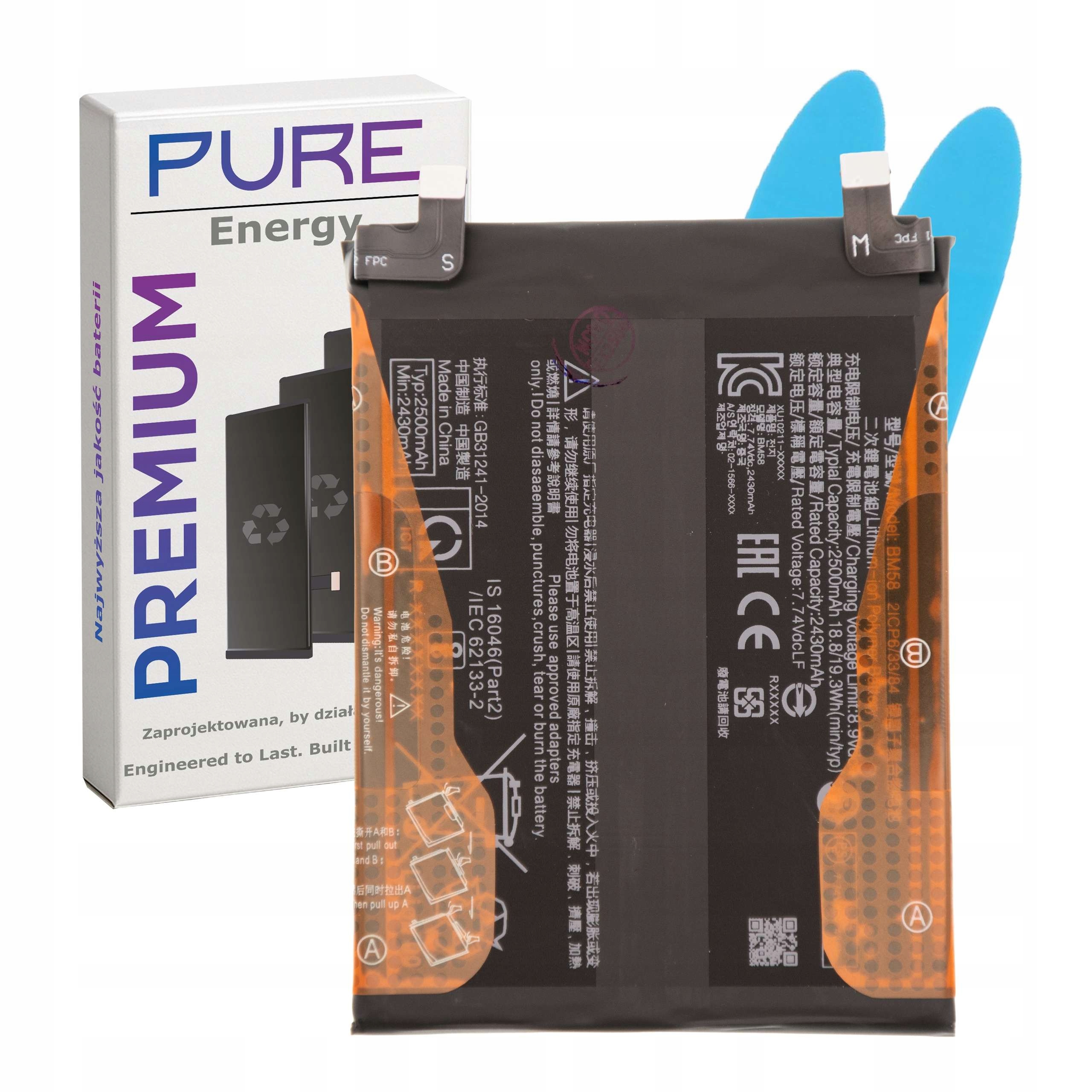 Bateria Pure do Xiaomi Mi 11T/11T Pro BM58 5000 mAh