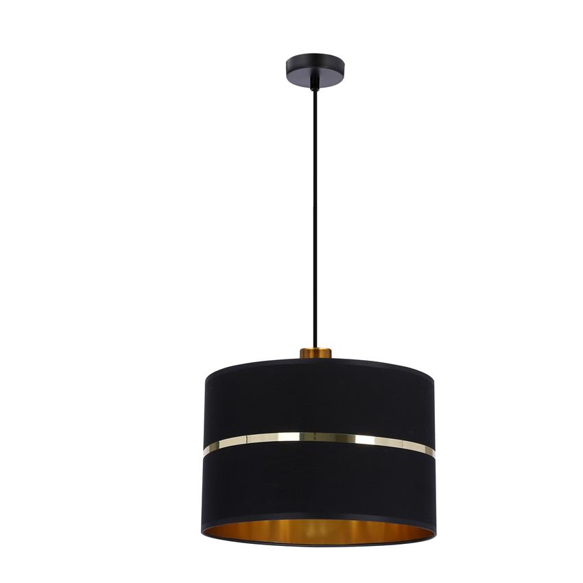 Assam závěsná lampa 1x60w e27 stínidlo černá zlatá
