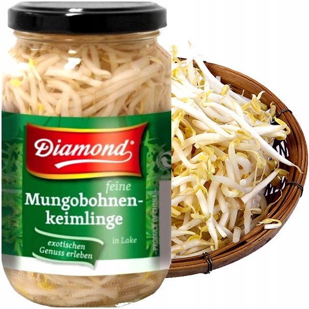 

Kiełki Fasoli Mung Chińskie w Słoiku 330g Diamond