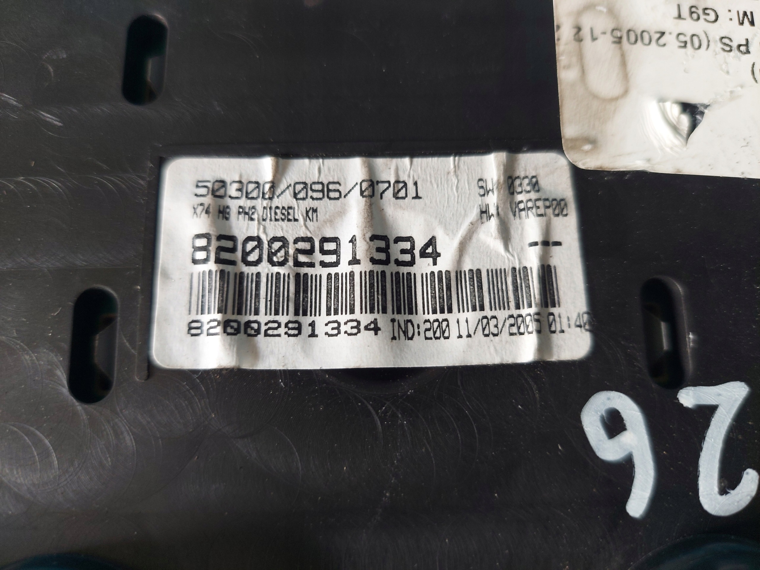 dials clock LAGUNA II 2.2 DCI 8200291334