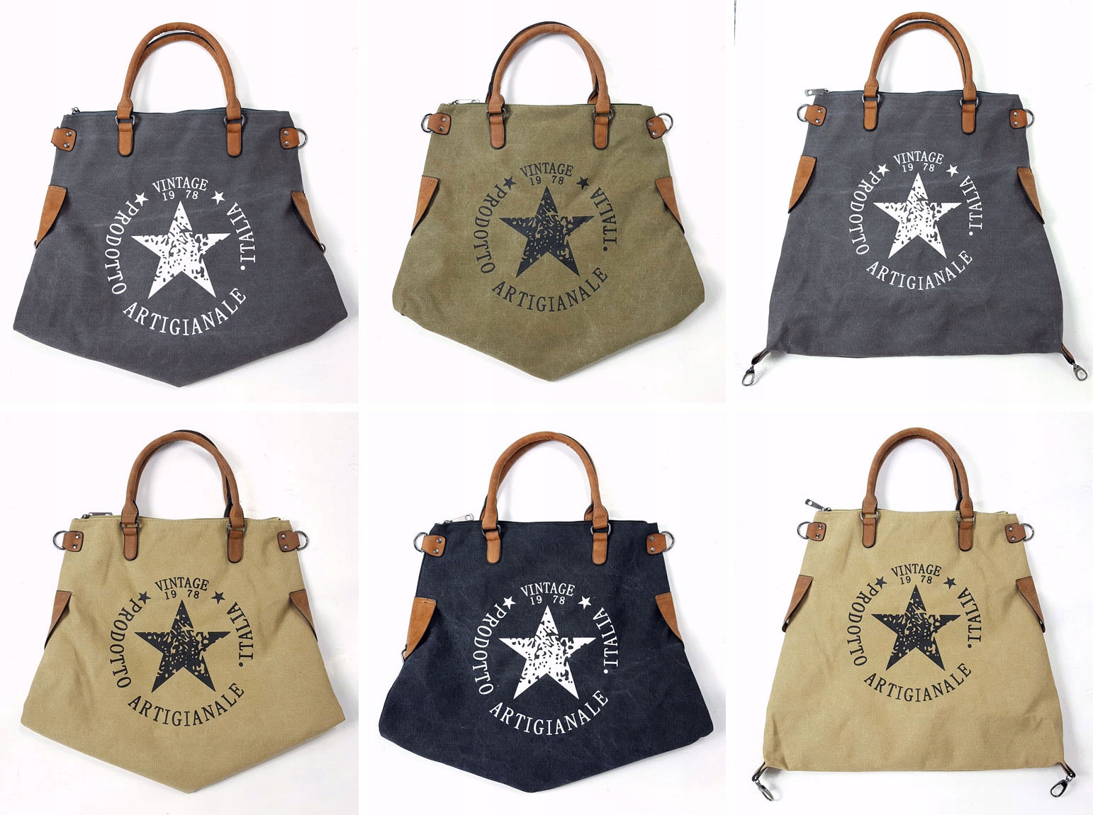 

Torebka Gwiazda Vintage Worek Shopper Bag Torba XL