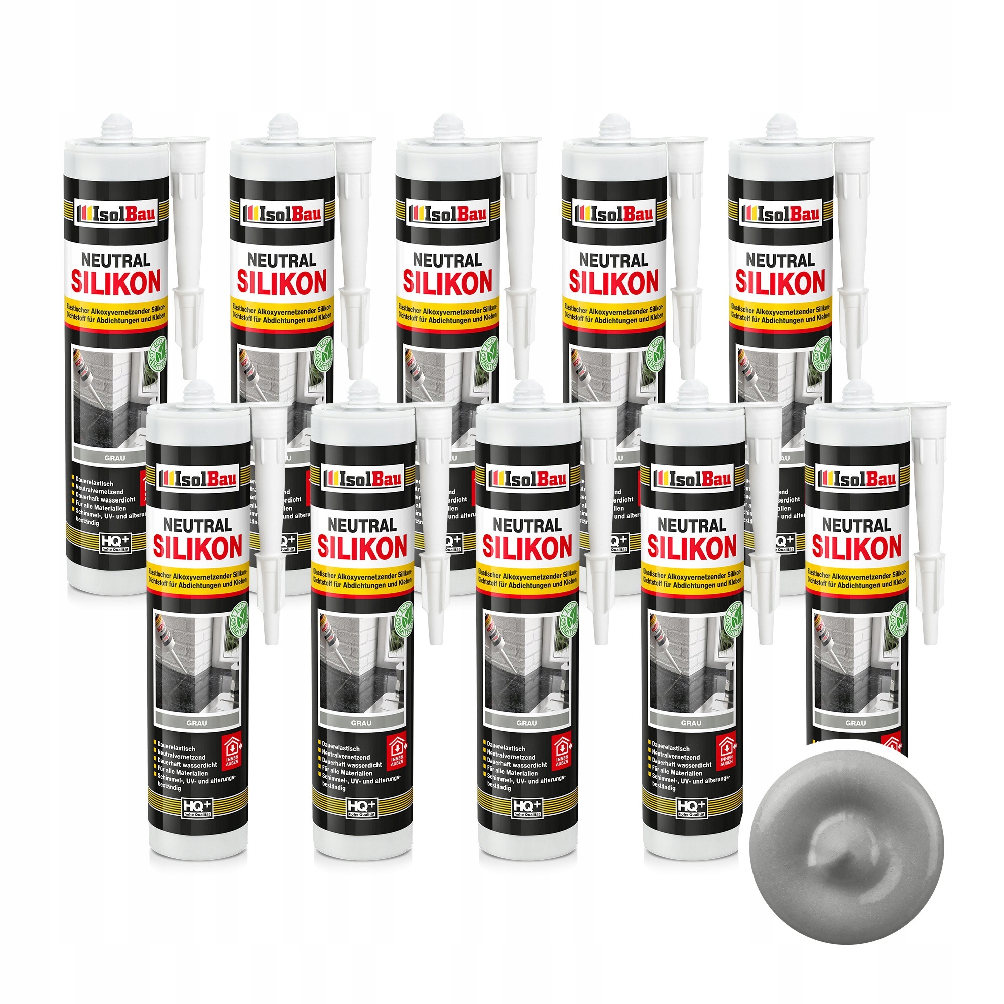 Silikon Neutrální šedý 10 x 300 ml do koupelen Kuchyně s kameny mramoru