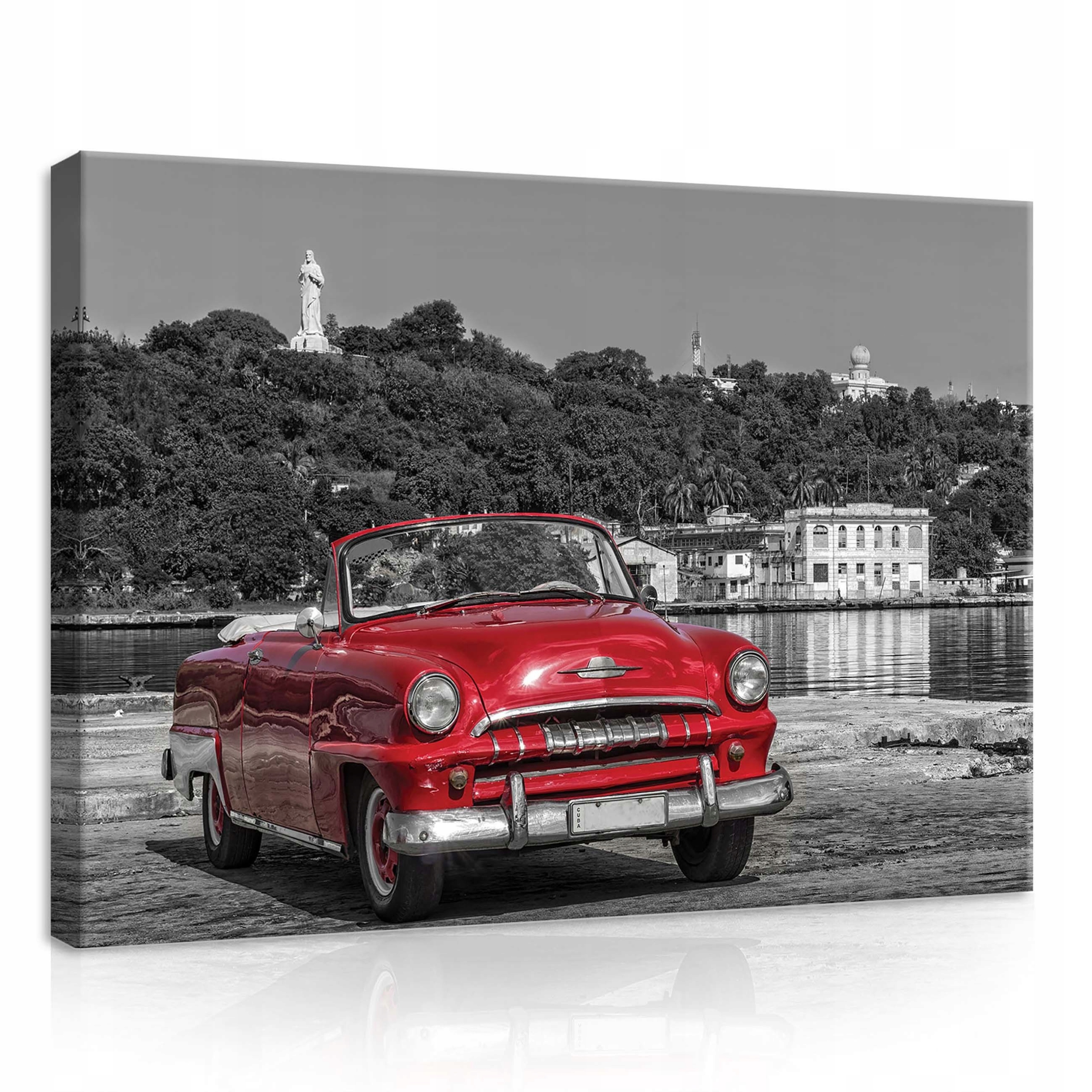 Obraz 70x50 Červený kabriolet klasický automobil nostalgie retro elegance