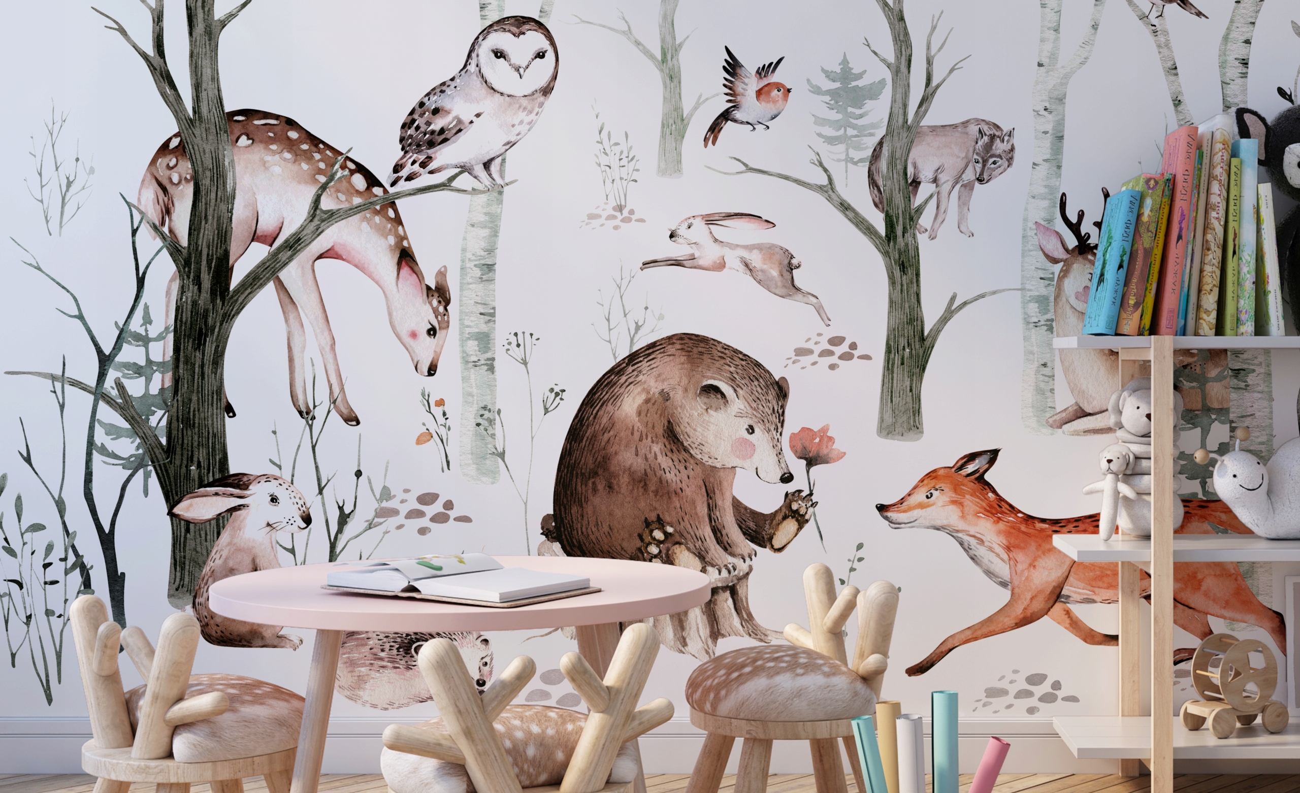 Fototapeta dla dzieci Zwierzęta leśne Las Tapeta F Marka inna