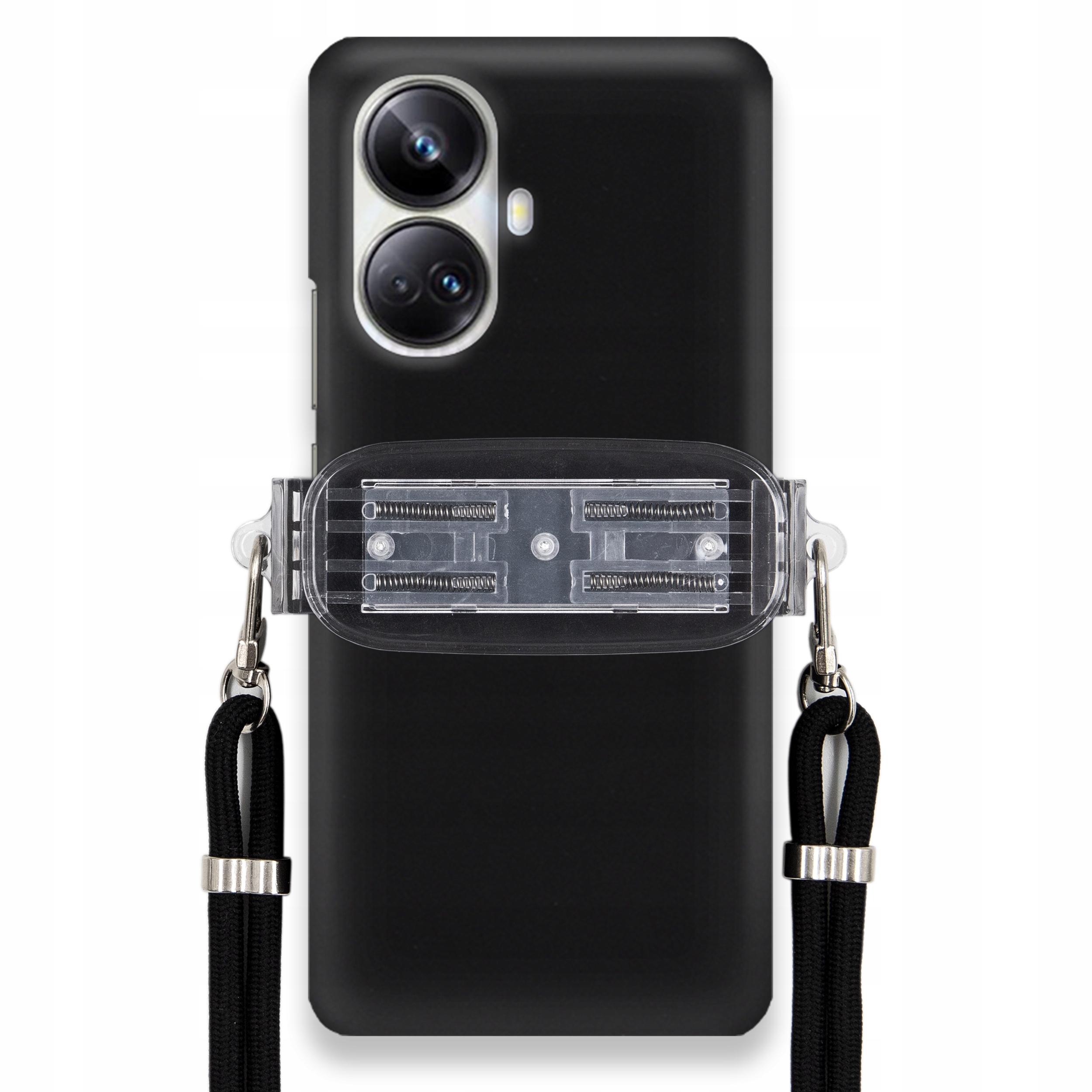 Pouzdro Pro Realme 10 Pro Plus 5G Smooth Case Univerzální Držák Černá Šňůrka