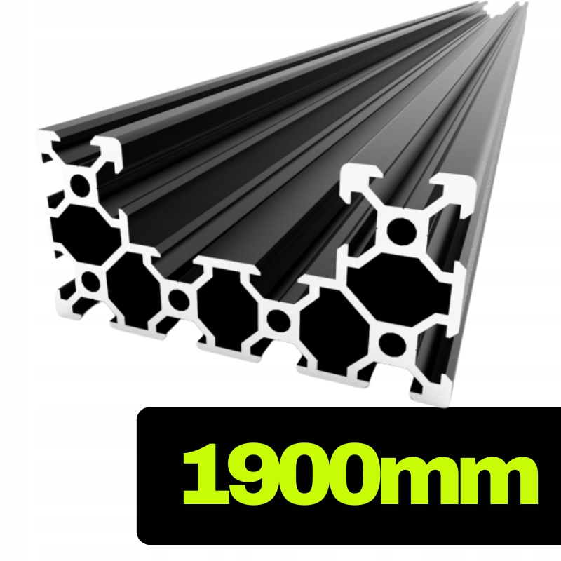 Hliníkový profil C-beam V-slot černý, délka 190 cm Profil 40x80