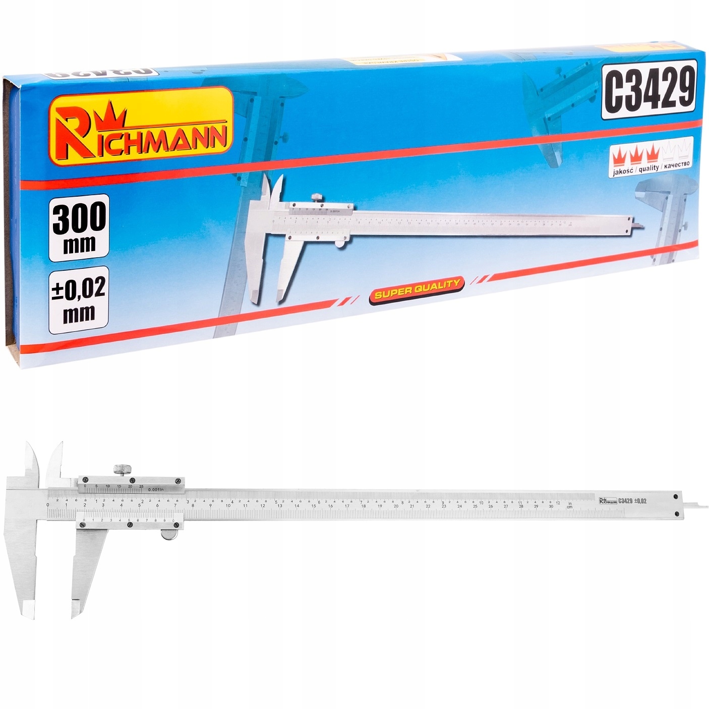 Штангенциркуль Аналоговий штангенциркуль 300 мм чохол RICHMANN
