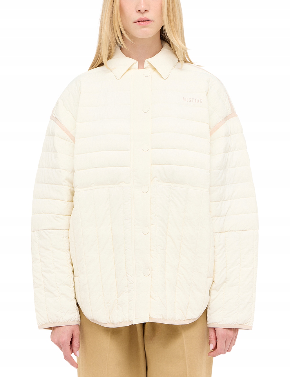 Mustang Krémová Dámská Oversize Prošívaná Bunda