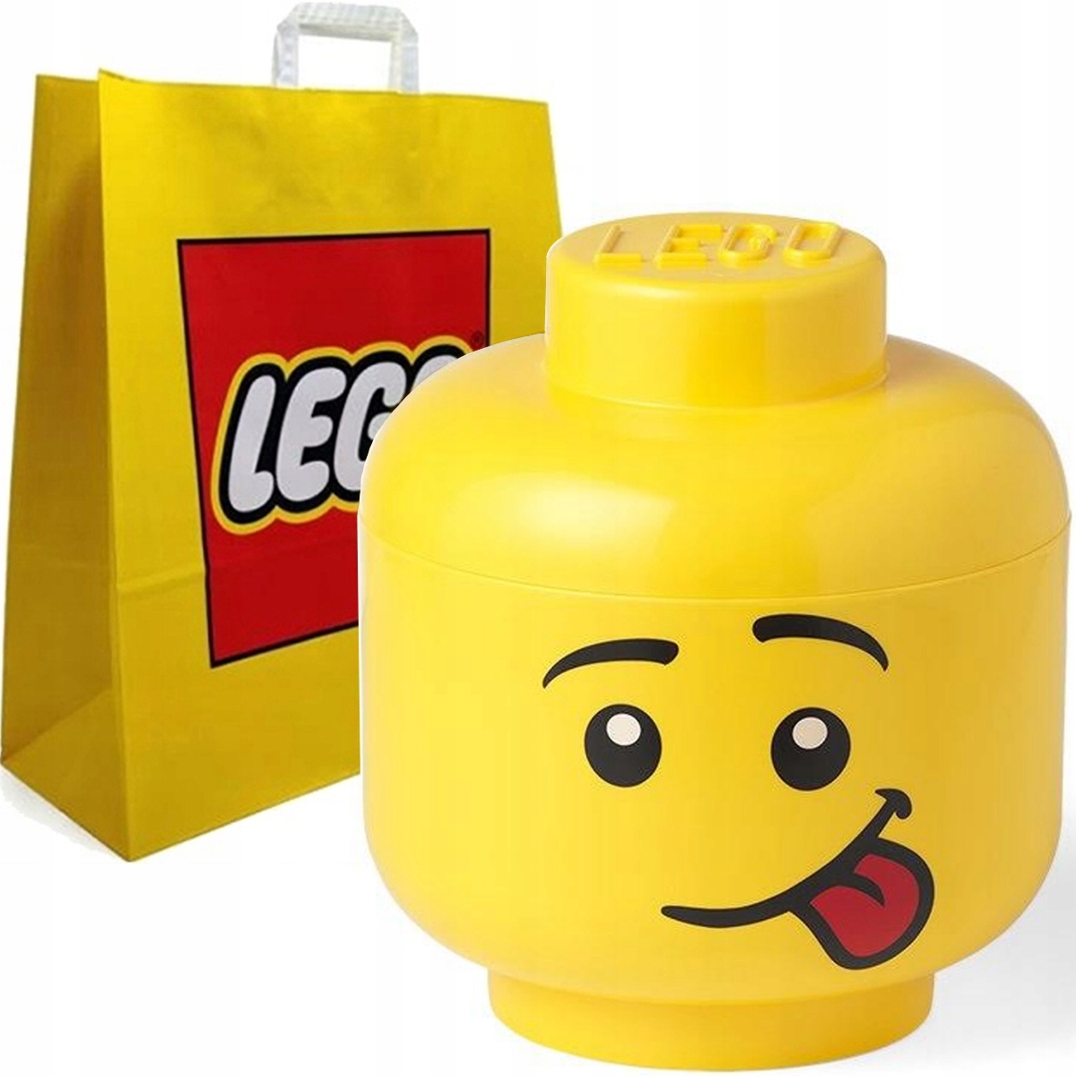 W Lego Pojemnik Duża Głowa L Chłopiec Gapcio Z Językiem 27CM 8,5L