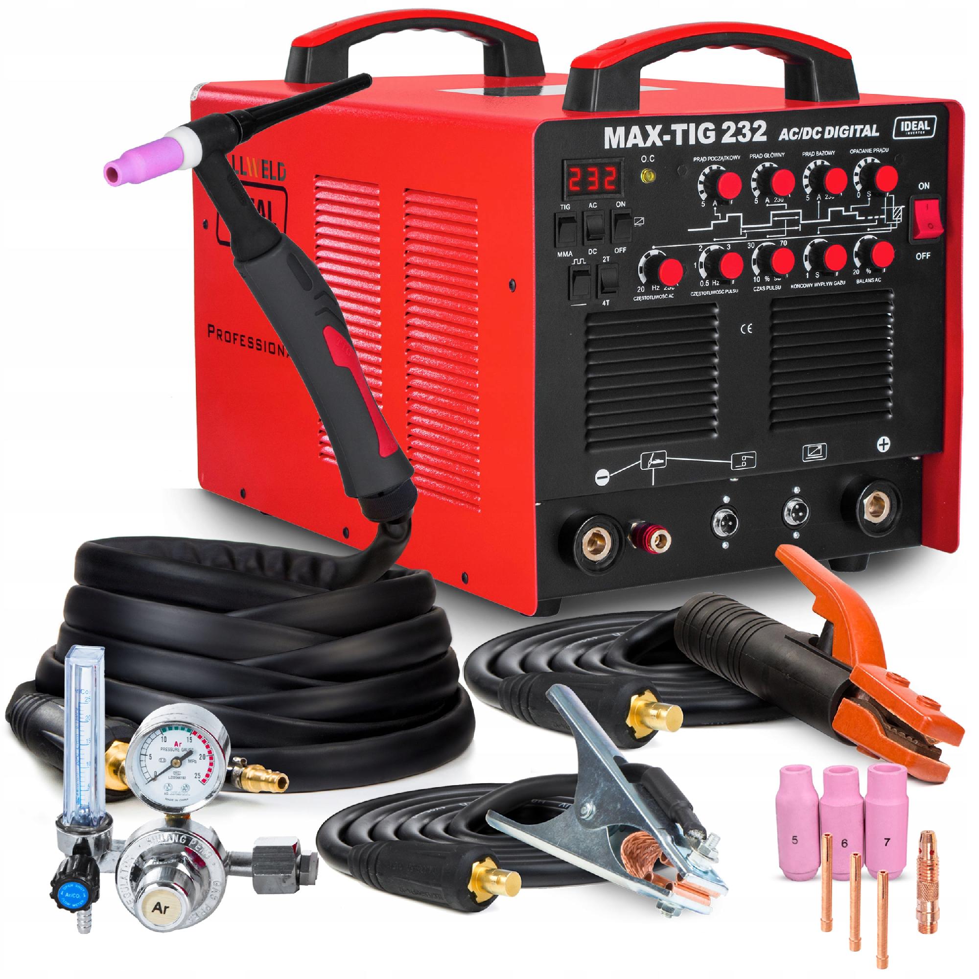 Invertorová Svářečka Ideal Maxtig 232 Ac DC Digital Tig Mma Puls Alu 200A 230V