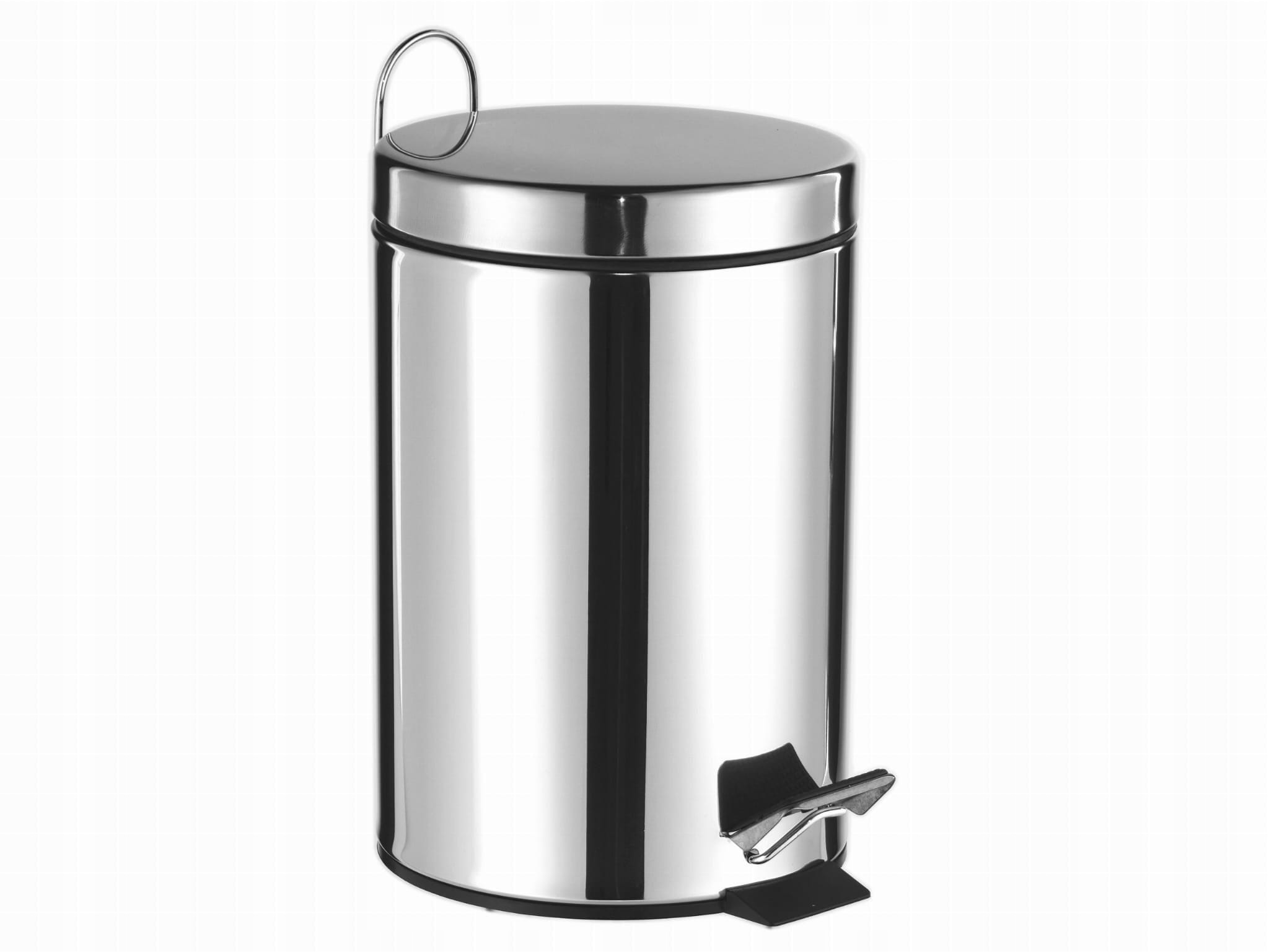 KOSZ 7L ŁAZIENKOWY NA ŚMIECI OKRĄGŁY STALOWY POŁYSK