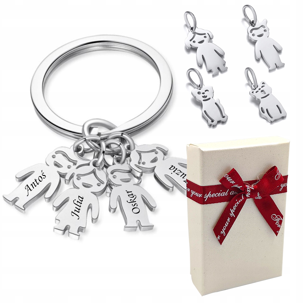 

Breloczek Rodzinny 5 Zawieszek Syn Córka Pies Kot