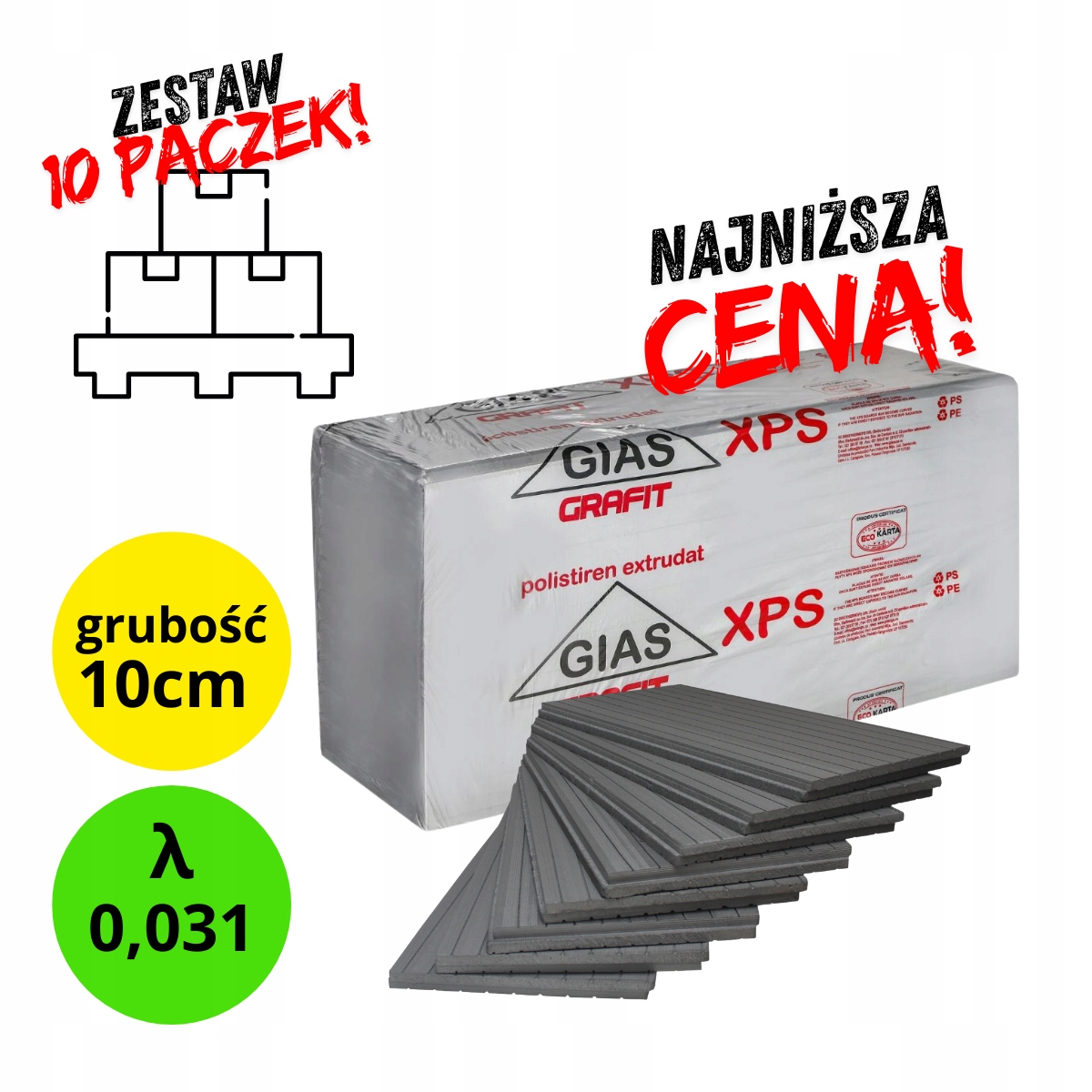 Styropian Fundamentowy Styrodur Briotherm Gias Xps 300 10CM Zestaw 29m2