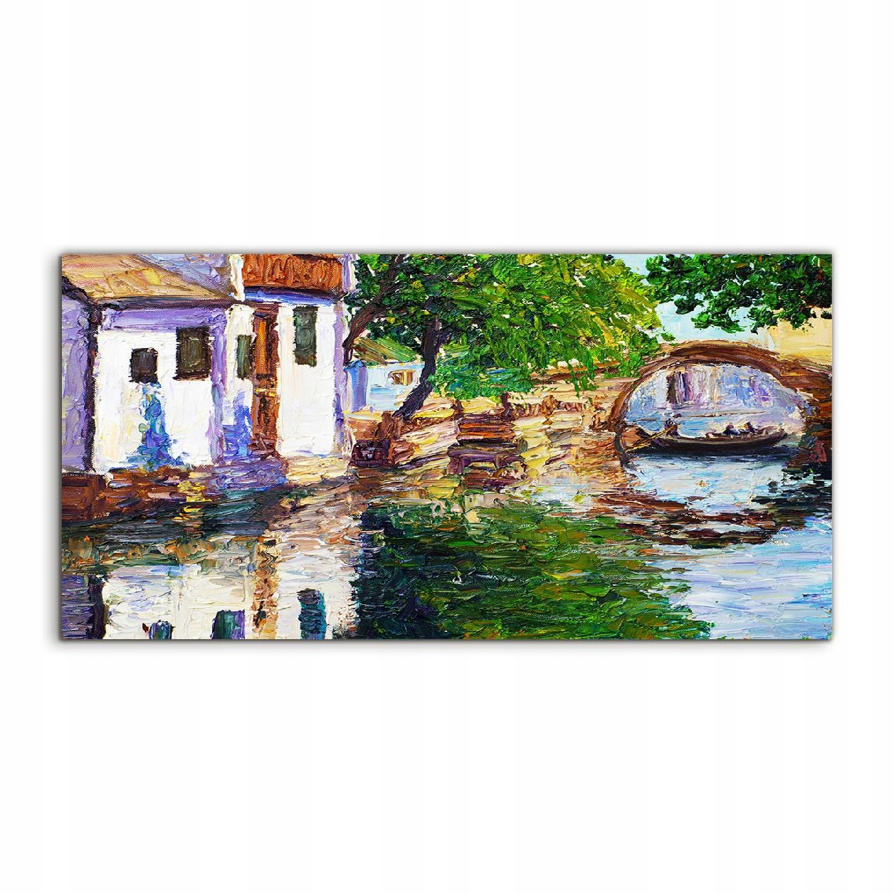 

Obraz akryl 120x60 wiszący Wioska Łódź Krajobraz