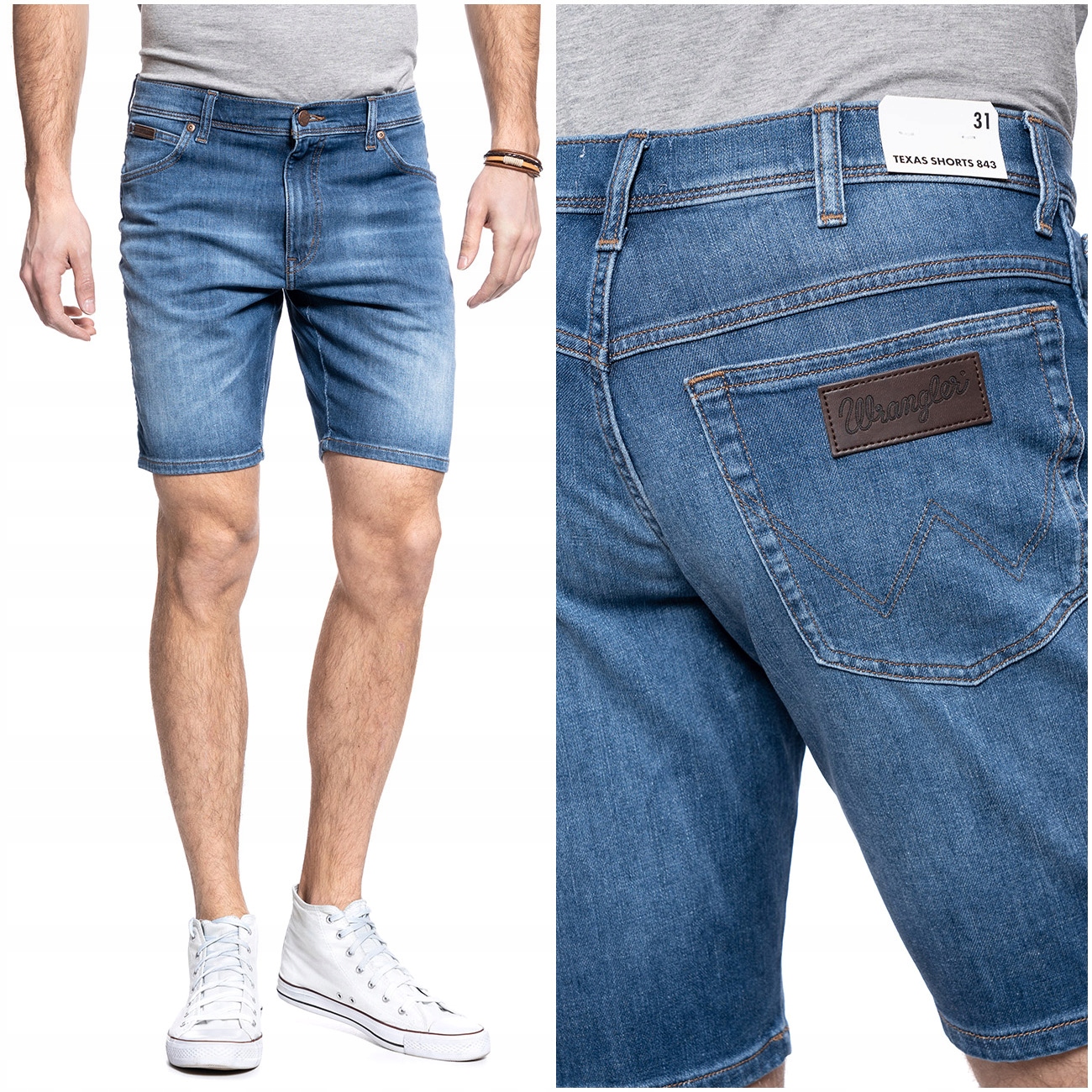 

Wrangler Texas Męskie Szorty Jeansowe Spodenki W36