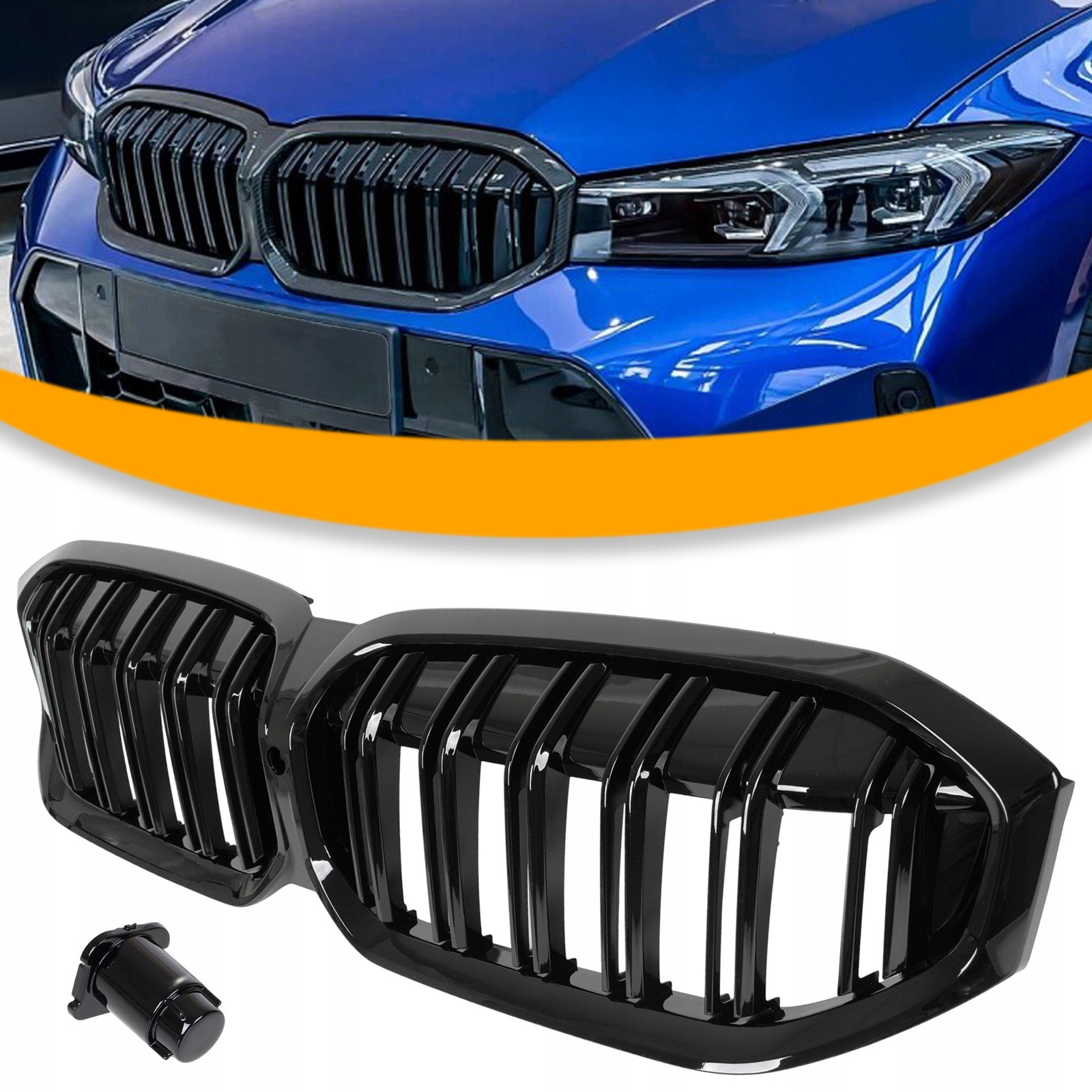 Grill Ledviny Černý Lesk Polift pro Bmw G20 G21 LCI M Paket Atrapa