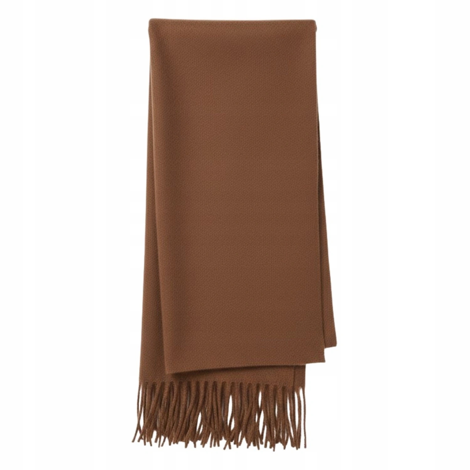 Dámská šála Ma.al.bi kašmírově hnědá s třásněmi 100% kašmír 180 cm
