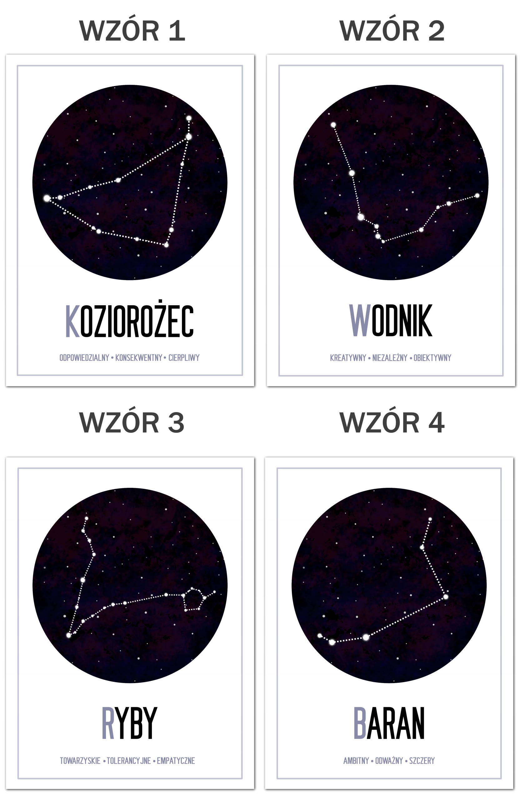 PLAKAT A4 ZNAKI ZODIAKU HOROSKOP ANTYRAMA PREZENT Nazwa Plakat w antyramie ZNAKI ZODIAKU A4