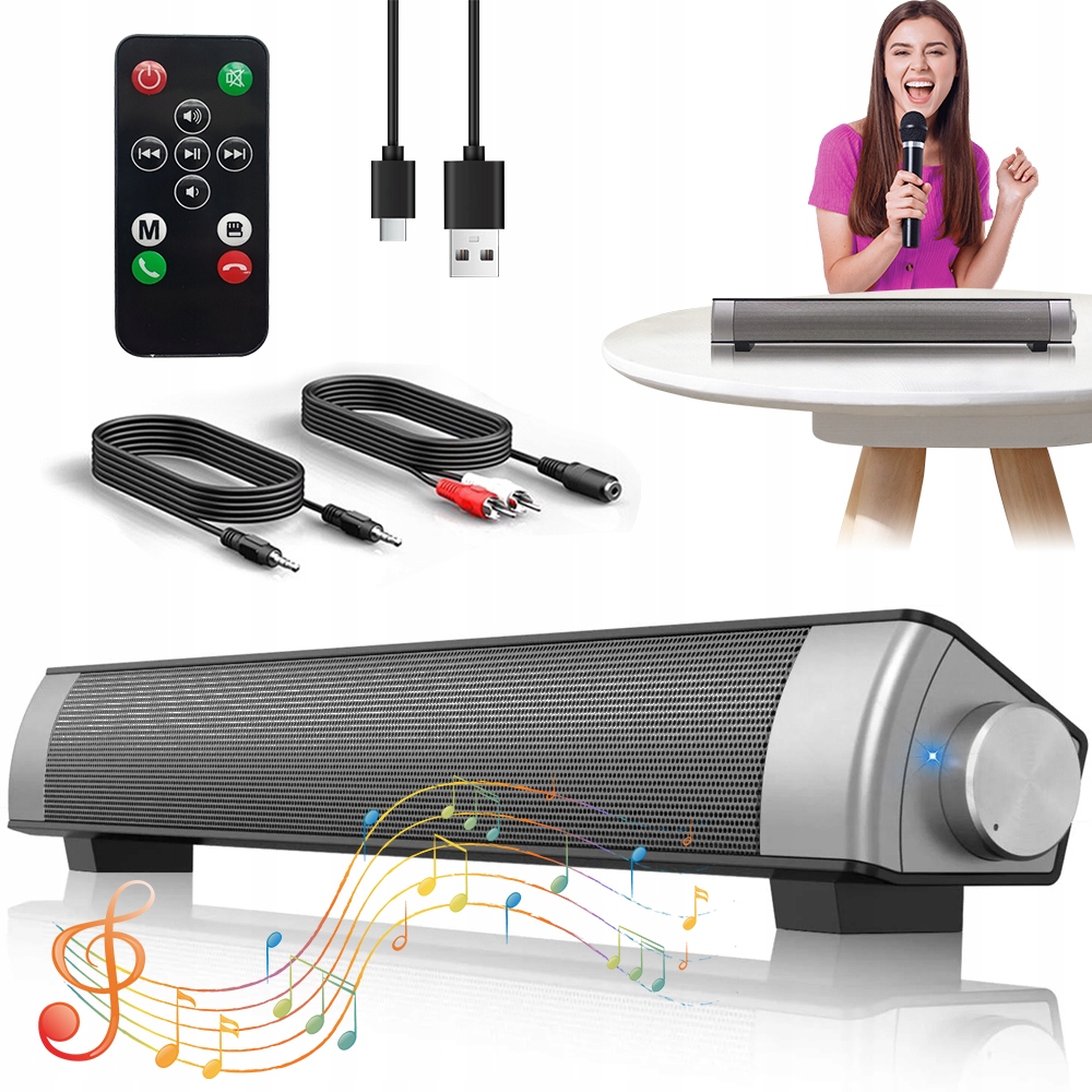 Reproduktor Soundbar Bluetooth 2.0 Kanály Aux Tf Karta Pro Televizor