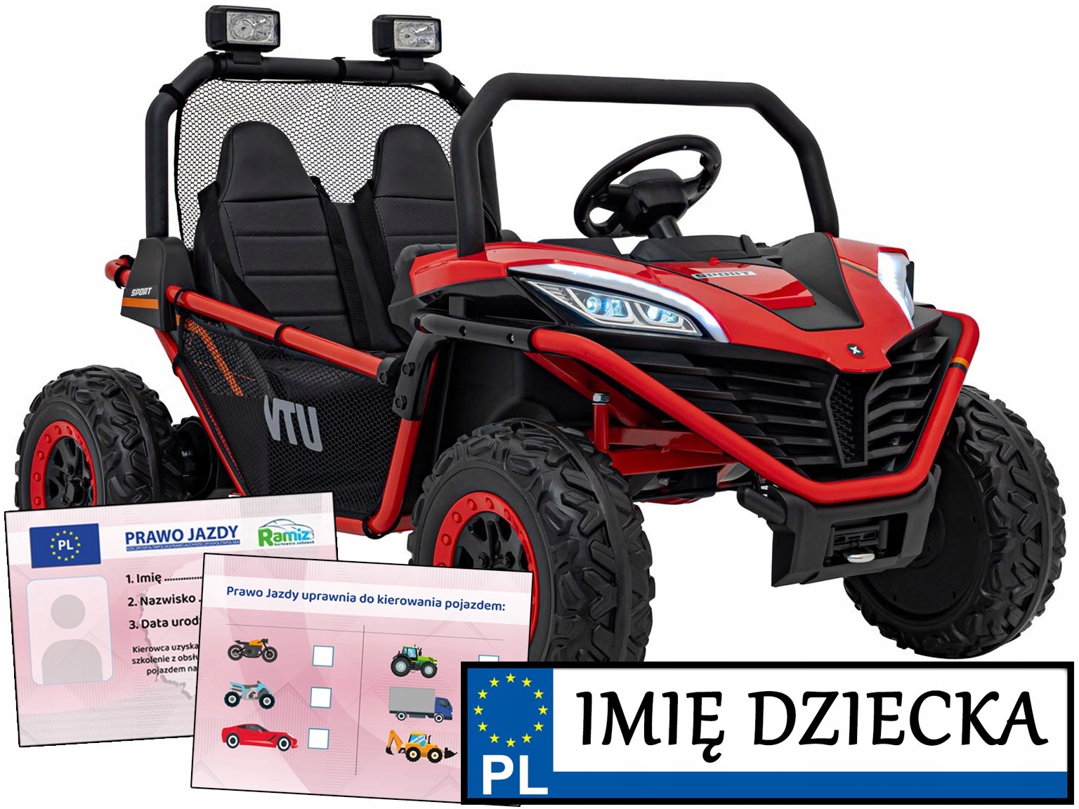 Pojazd Buggy Faster Czerwony Ramiz
