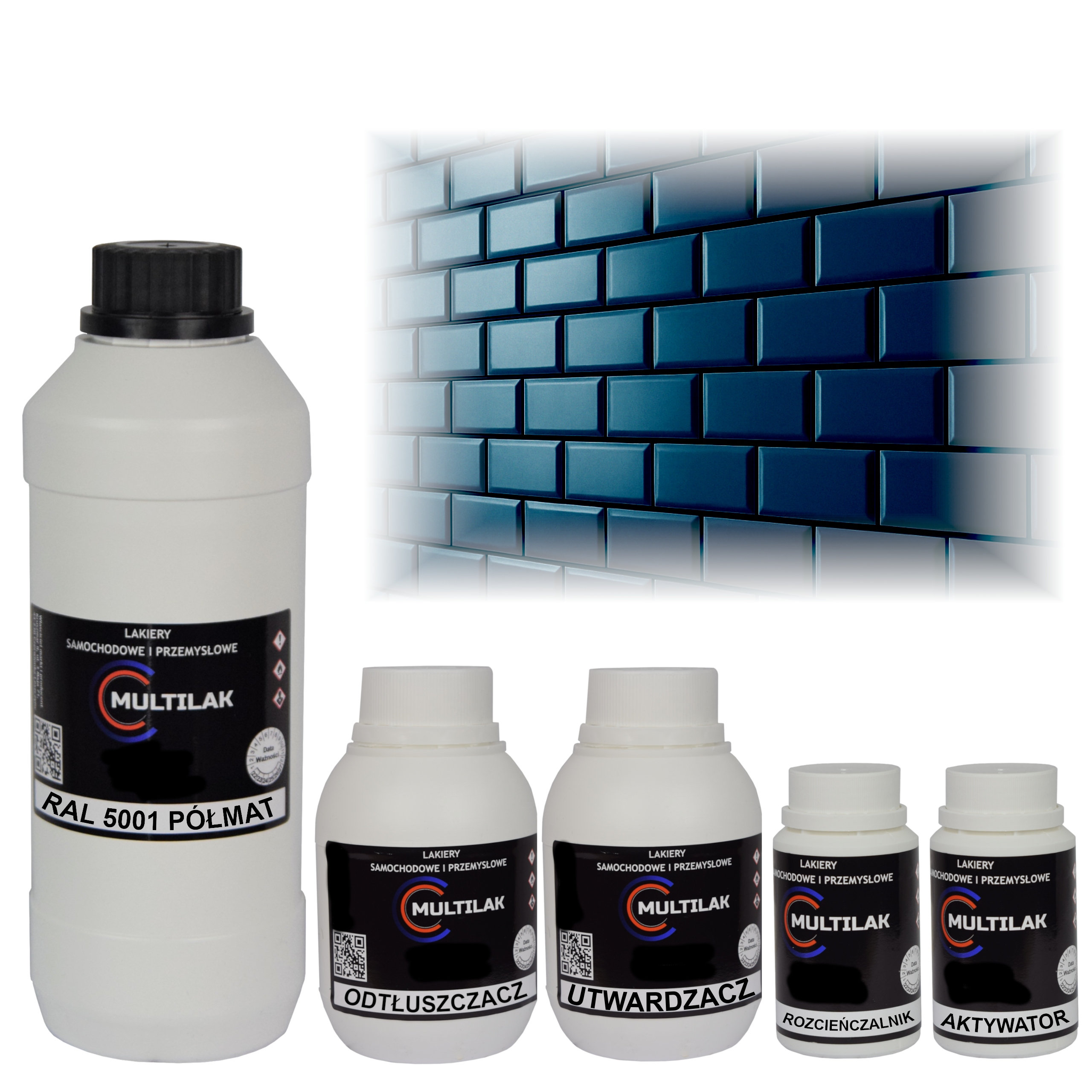 Lak farba Ral 5001 na glazúru dlaždíc a dlaždíc na valček, štetec 1L Polomat