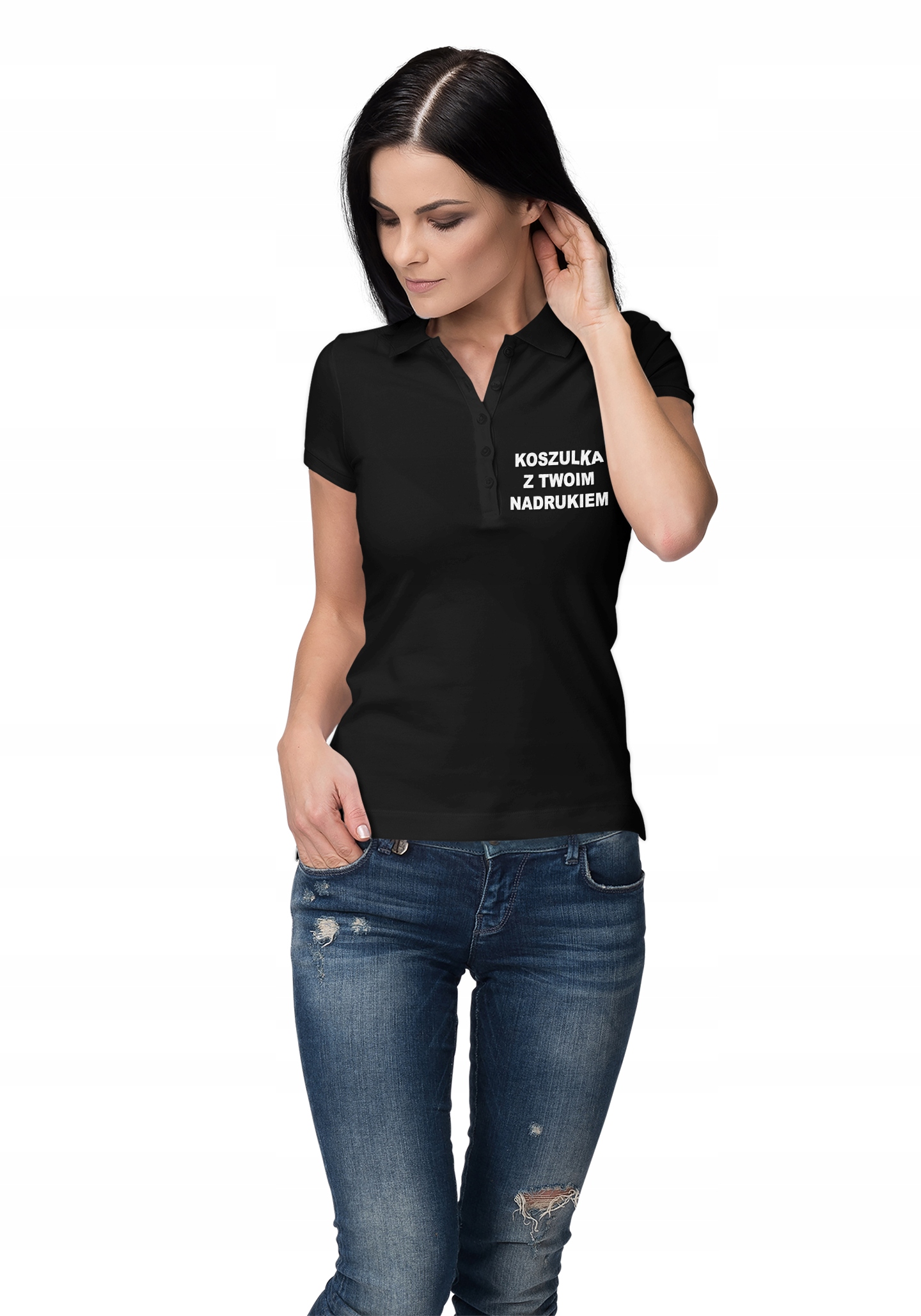 DAMSKA KOSZULKA POLO TWÓJ DOWOLNY NADRUK LOGO IMIĘ Marka Meeboo