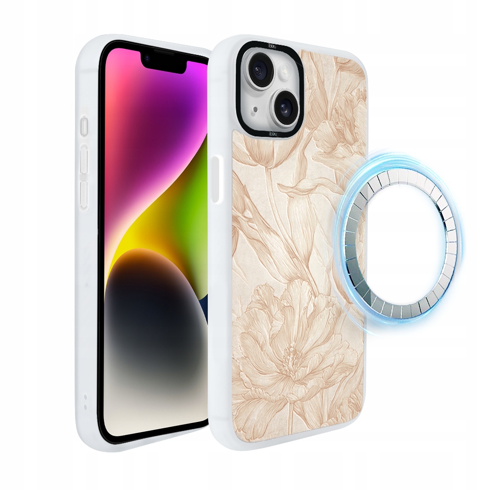 Pouzdro pro iPhone 14 Plus Ibizu DropGuard Matt s MagSafe, Biskwit, bílé