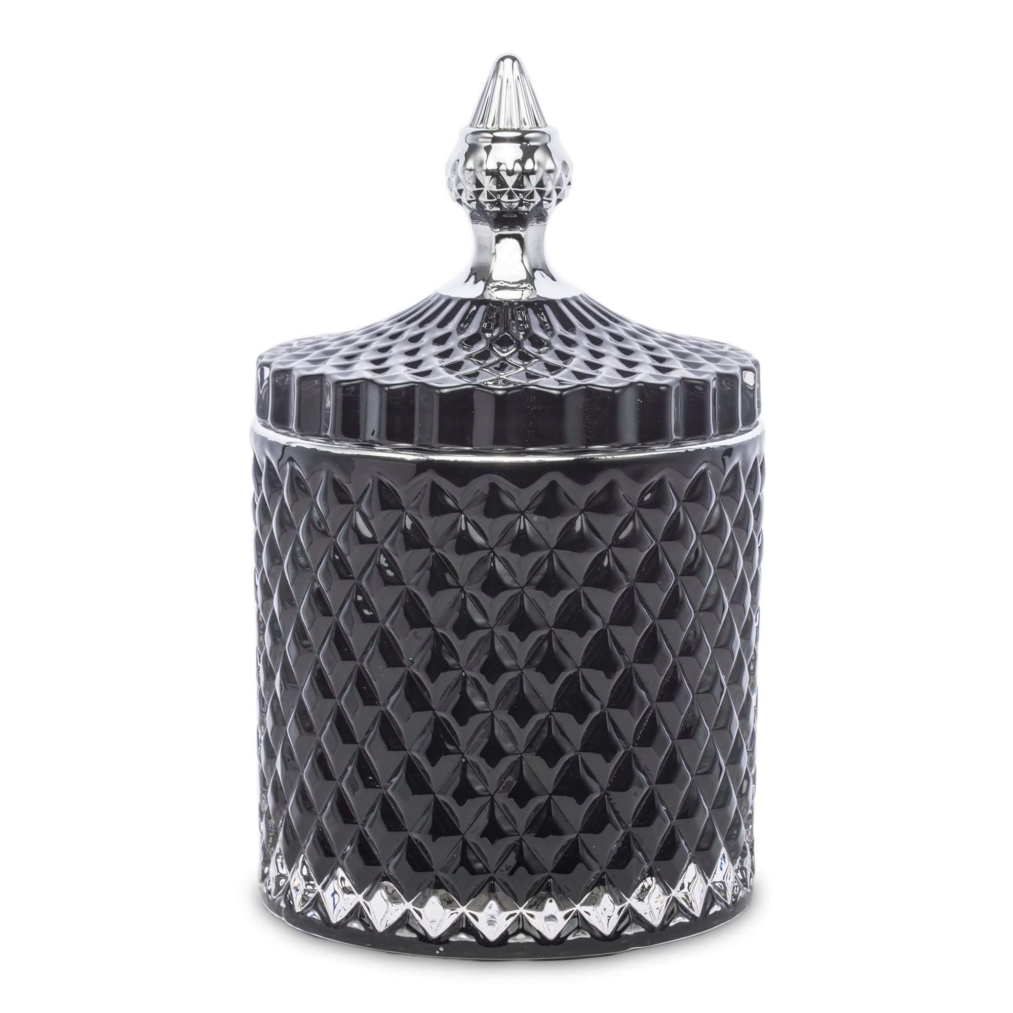 Skleněná Nádoba 18 CM Organizér S Víkem Na Vatové Tampony Kosmetika Drobnosti