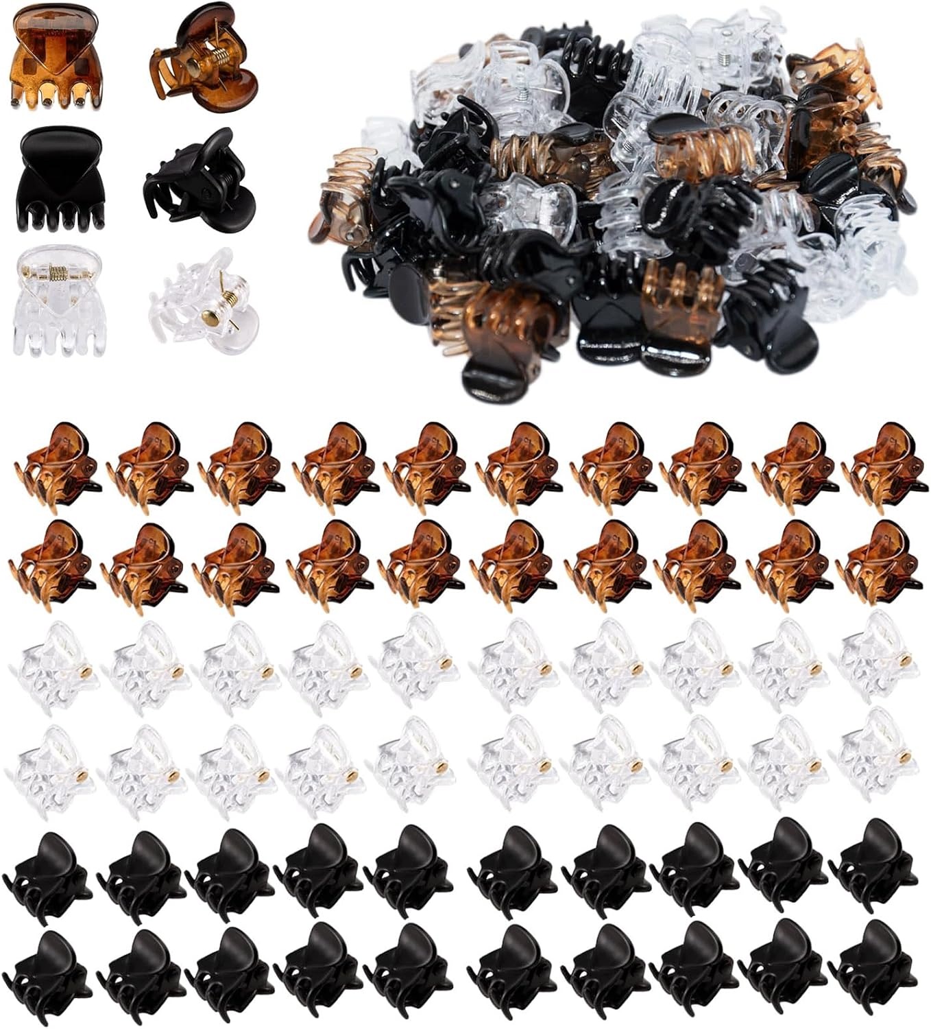 60 Mini Sponek Do Vlasů, Odolné, Multifunkční, Protiskluzové Klipy