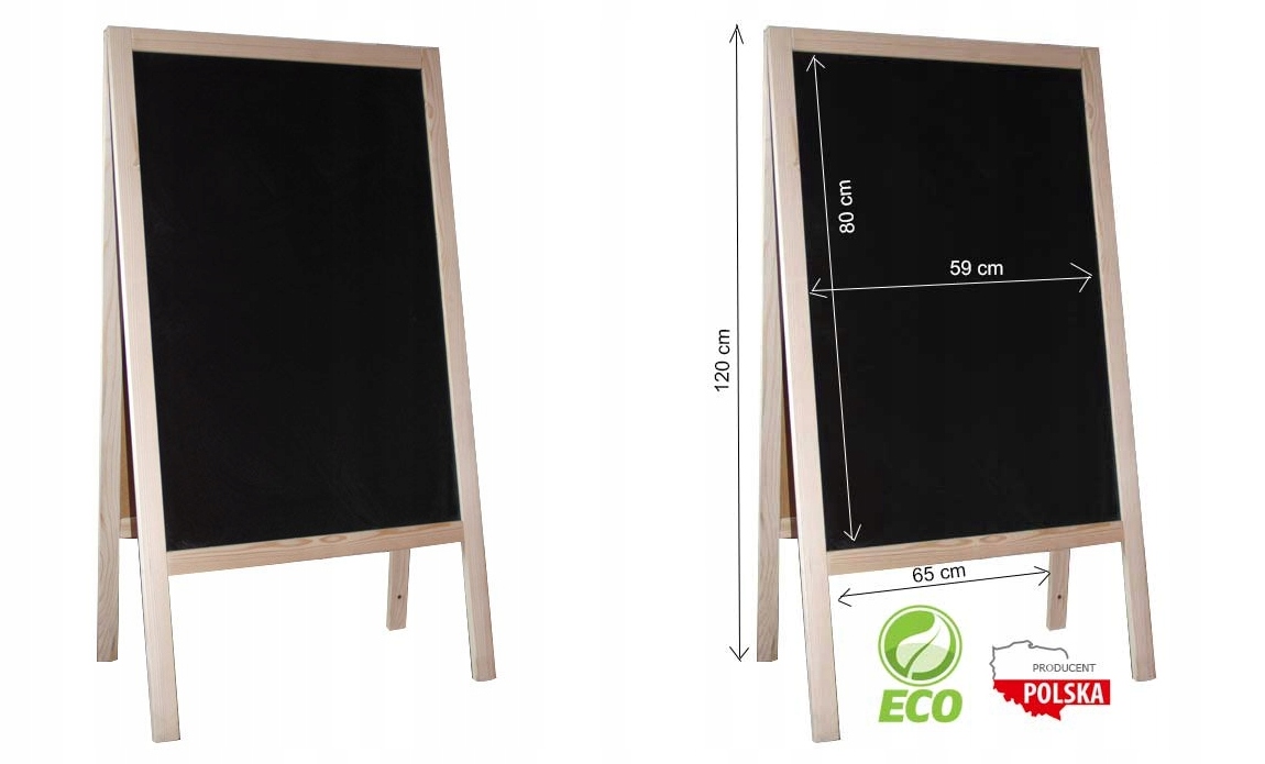 POTYKACZ REKLAMOWY STOJAK DWUSTRONNY KREDOWY 120x60cm TABLICA KREDOWA Szerokość produktu 60 cm