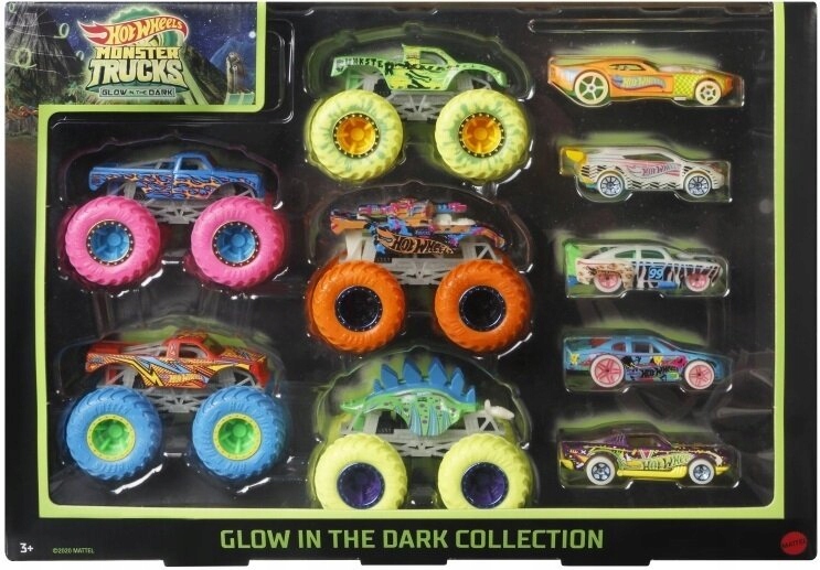 HOT WHEELS MONSTER TRUCK pojazdy świecące ciemnośc
