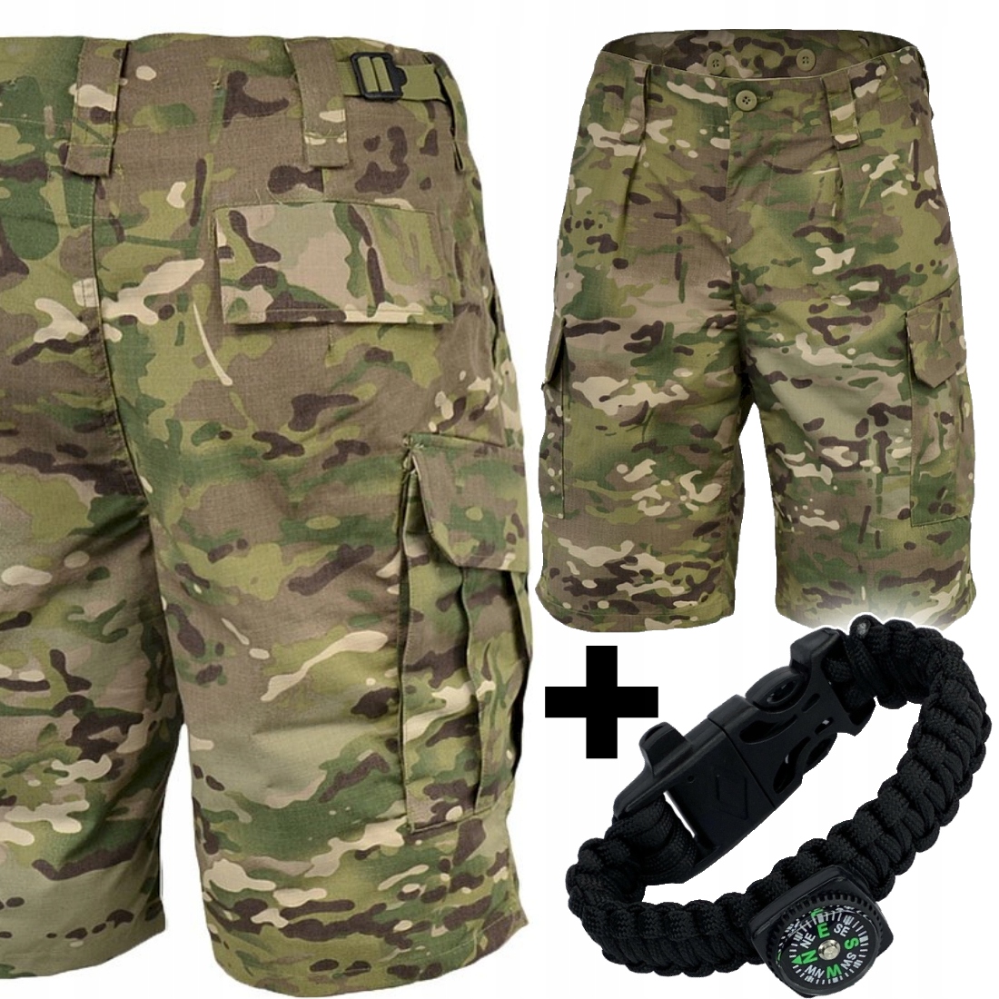 

Krótkie Spodenki Wojskowe Multicam + Gratis M