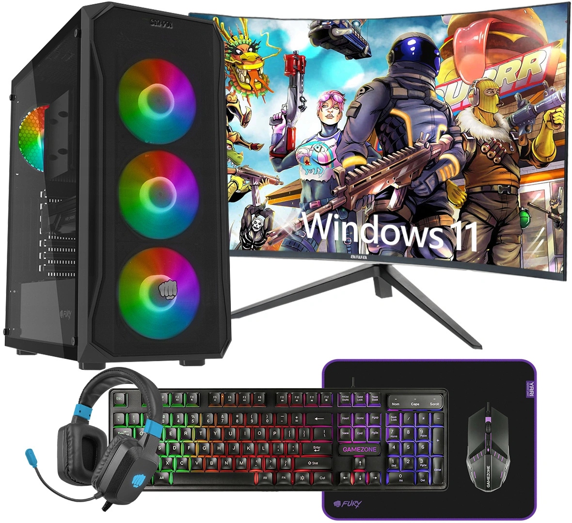 Počítač Ryzen 5 Rtx 5060 32GB Ssd 1TB Monitor 27