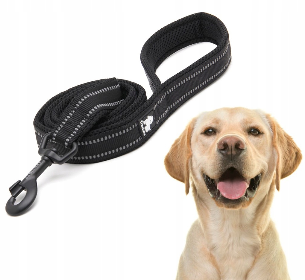 Levně Vodítko Pro Psa Reflexní Silná Truelove Active Černá 200 CM, Velikost L