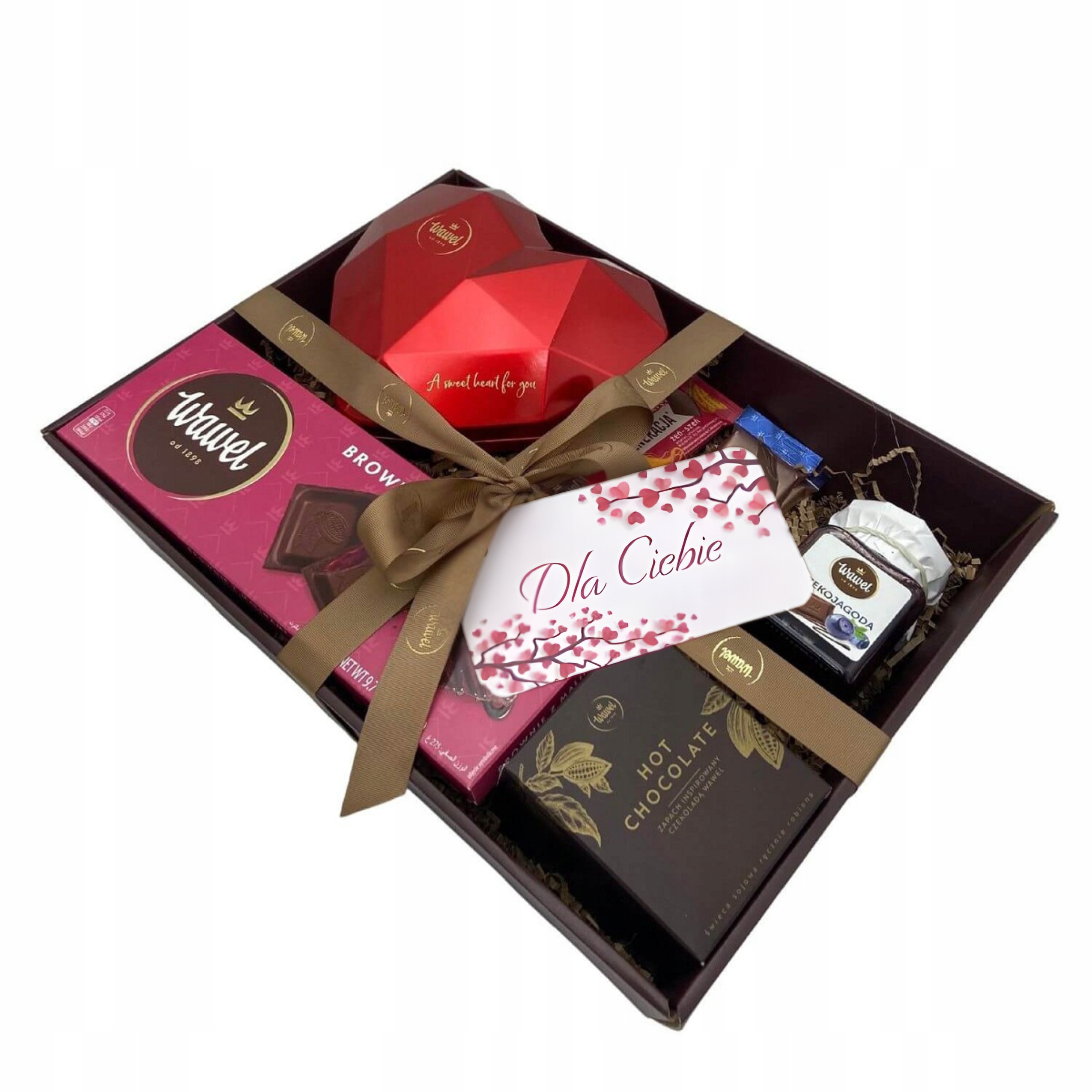 na Walentynki Box dla Dziewczyny Słodycze Bombonierka Serce Wawel