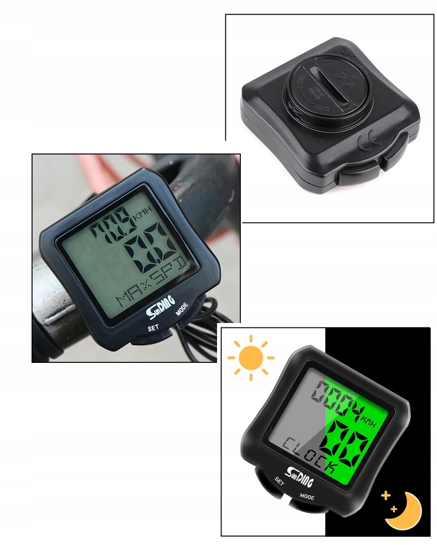 LICZNIK ROWEROWY WODOODPORNY 30 FUNKCJI Rodzaj przewodowy