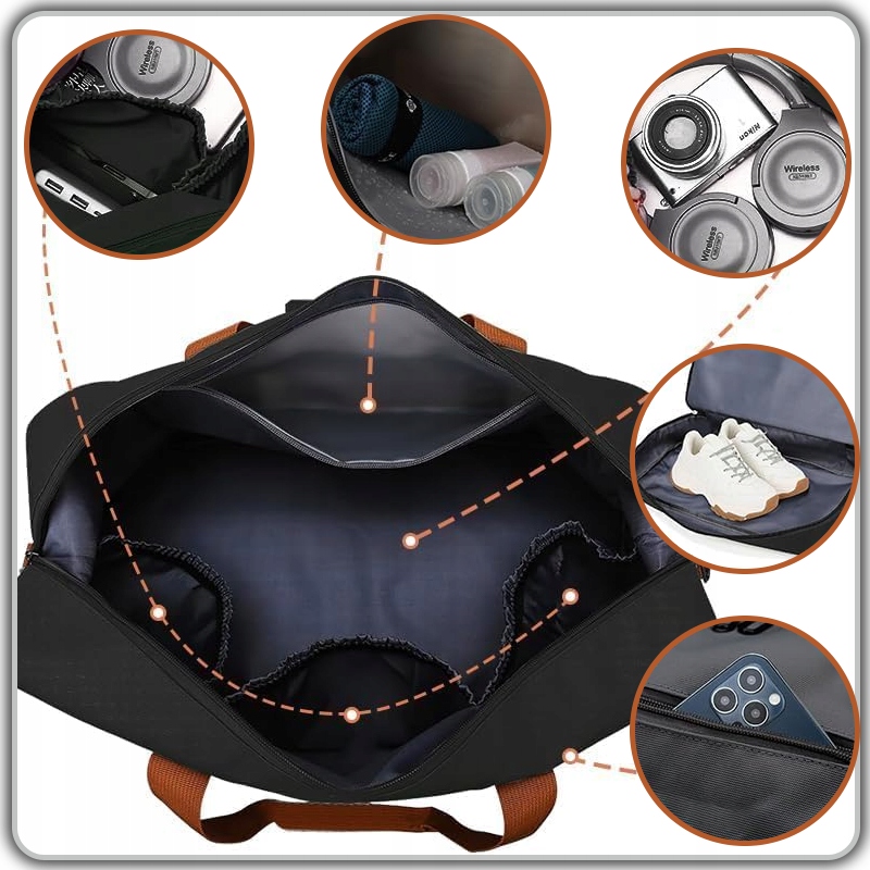 DAMSKA MĘSKA TORBA PODRÓŻNA SPORTOWA BAGAŻ DO JOGI NA SIŁOWNIĘ NA RAMIĘ 30L Model FLIX