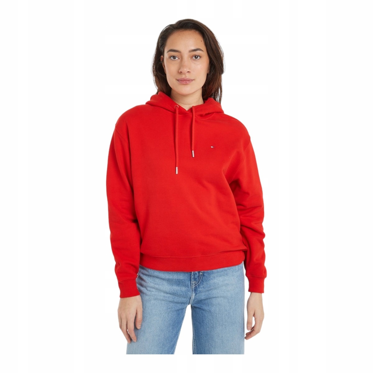 Tommy Hilfiger Mikina S Kapucí Reg Flag Chest Hoodie Červená r.XS