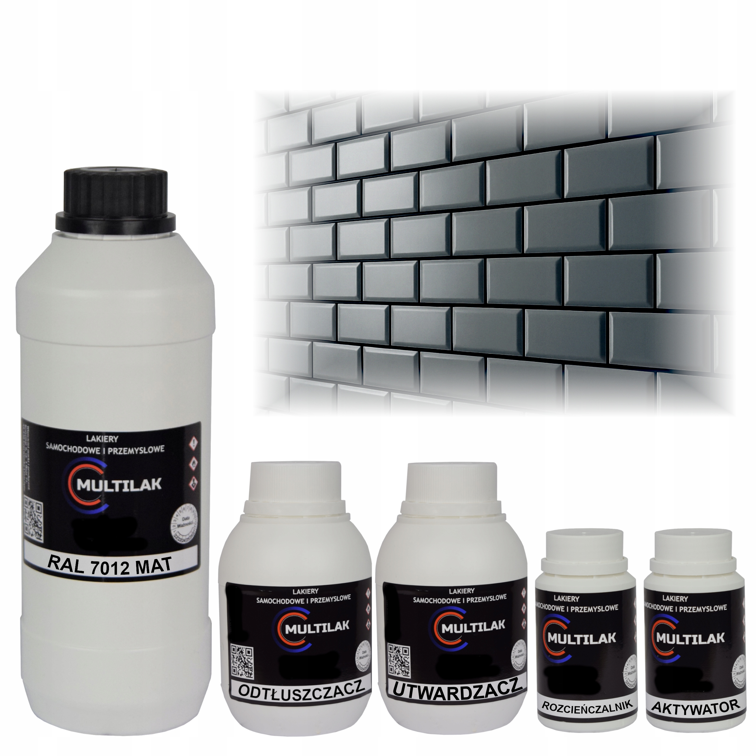 Lak barva Ral 7012 na glazuru dlaždic na váleček štětec 1L Mat