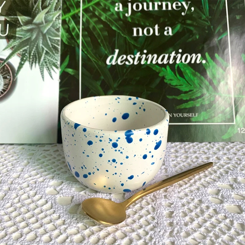 Creative Ins Style Ceramic Splash Ink Wave Black Blue Dot Mug Coffee Milk Kod producenta 2-cunkao