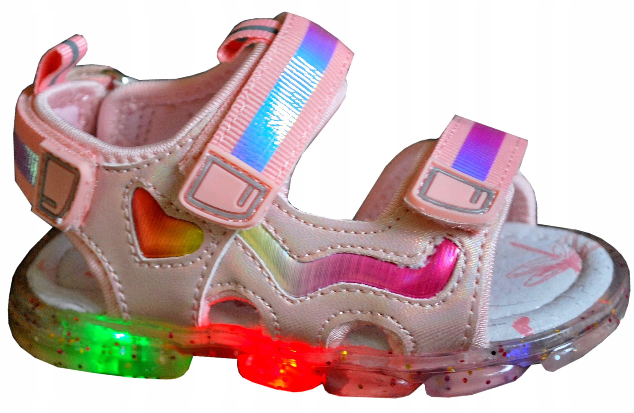 

Led Różowe Sandałki wkł.skóra profil r.24/ 15,5cm